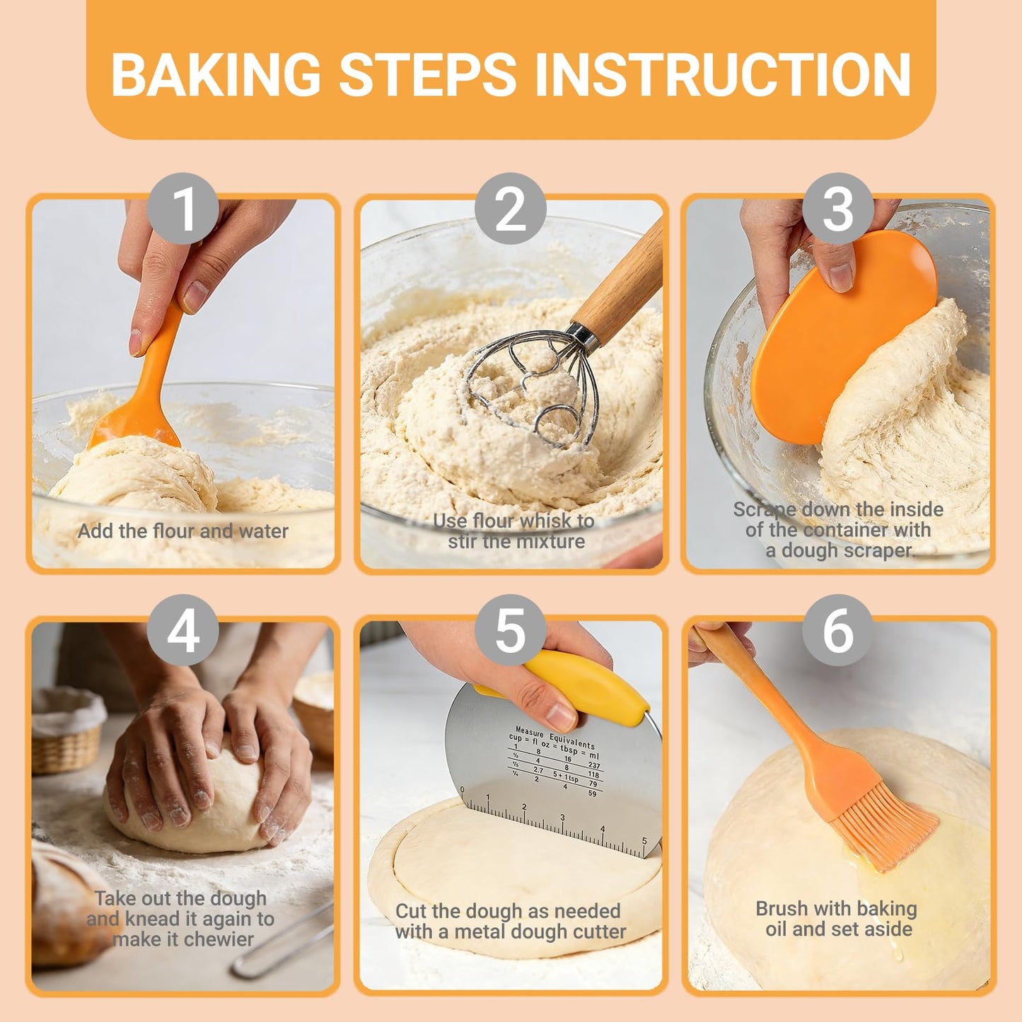 Acessorz Sourdough Bread Baking Supplies,Sourdough Starter Kit,2 Cotton Rope Banneton Proofing Basket,Bread Proofing Basket Making Tool Kit,Sour Dough Kit Tools,Baking Gifts for Women,Bakers,Wife,Mom