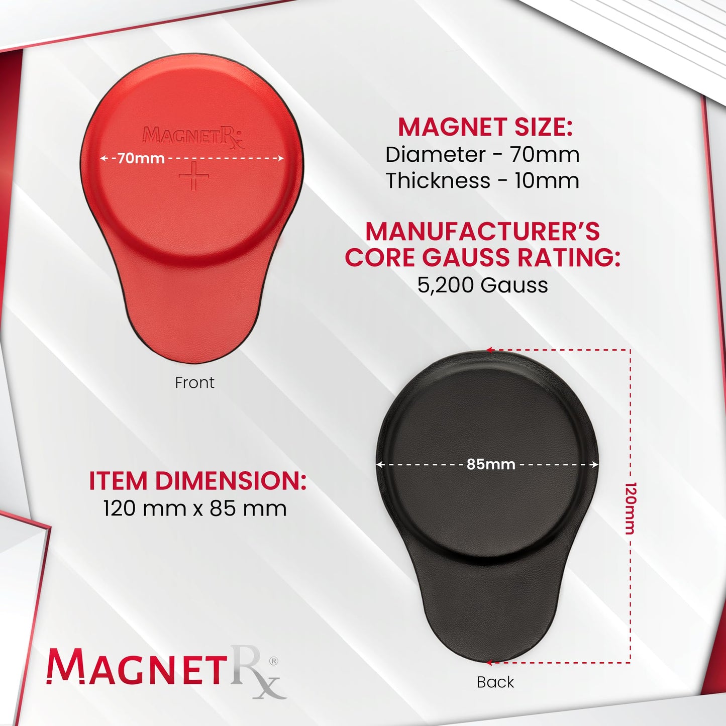 MagnetRX® Biomagnetic Magnets Kit – Imanes para Biomagnetismo Médico – Dr Goiz Magnets for Biomagnetism Bio Magnet Pair – 5200 Gauss Large Round Magnet (6 Units)