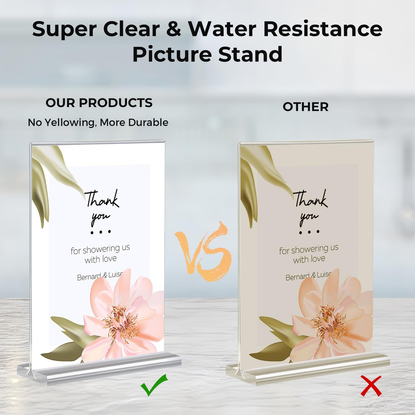 18 Pack Acrylic Sign Holder 5 x 7, Double-Sided Clear Sign Holder Plastic Stands for Display, T Shape Acrylic Table Sign Stands for Office Store Restaurants Wedding Party Decoration