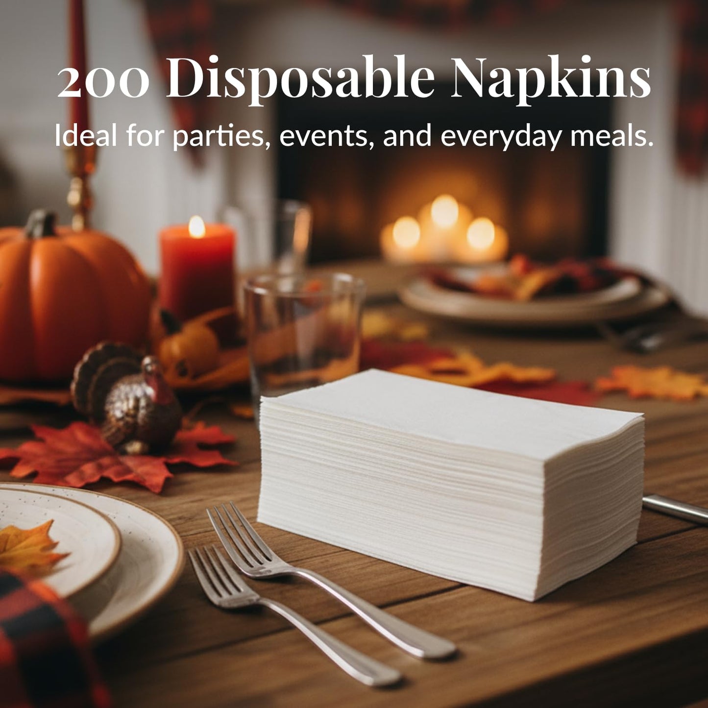 Prestee 200 Disposable Paper Hand Towels That Feel Like Linen Napkins, 2-Ply - Guest Towels, Wedding Paper Napkins, Disposable Napkin for Guest Bathroom, Parties, Dinners, Events (White)