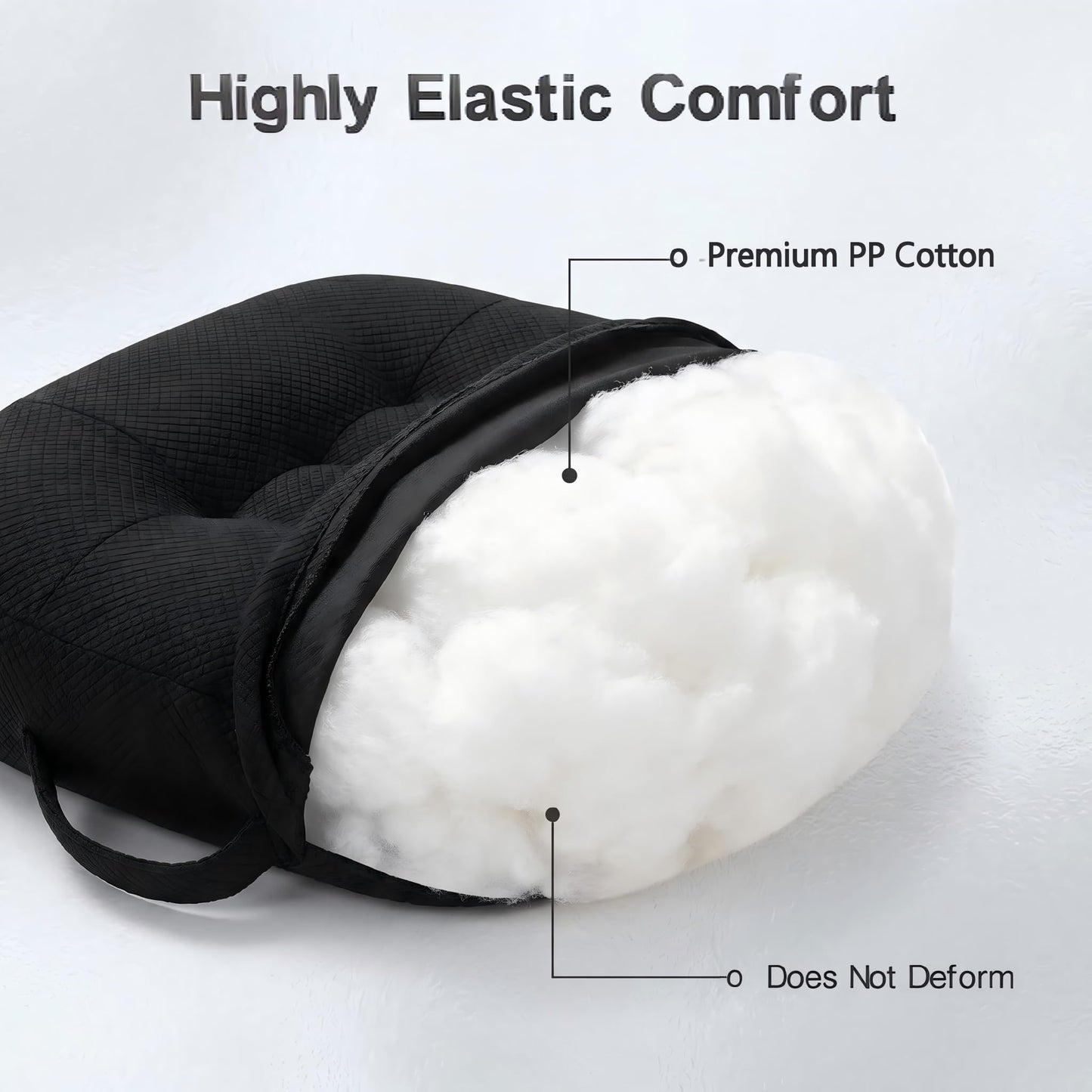 WSGJHB Office Chair Cushion Pillow Adult Car Booster Seat Cushions for Short People Effectively Increase Field of View Lower Back Fatigue Relief, for Cars Office Home Anti-Slip 18x18x4.7 inch Black