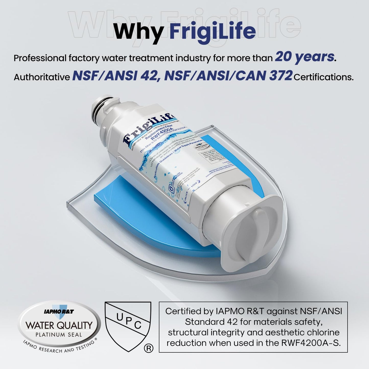 FrigiLife DA97-17376B Refrigerator Water Filter Replacement for Samsung HAF-QIN, HAF-QIN/EXP, DA97-08006C, RF23M8070SG, RF23M8070SR, RF23M8090SG, RF23M8090SR, (4PACK)