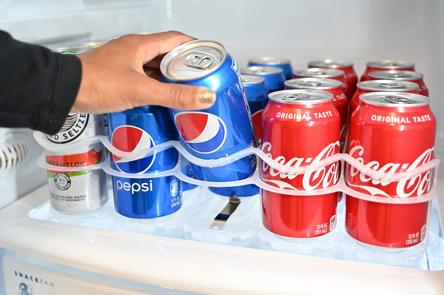 Display Technologies, Fridge-Plus Drink Organizer for Refrigerator Storage - Soda Can Dispenser and Soda Can Organizer Rack for Bar Fridge (Pack of 1)
