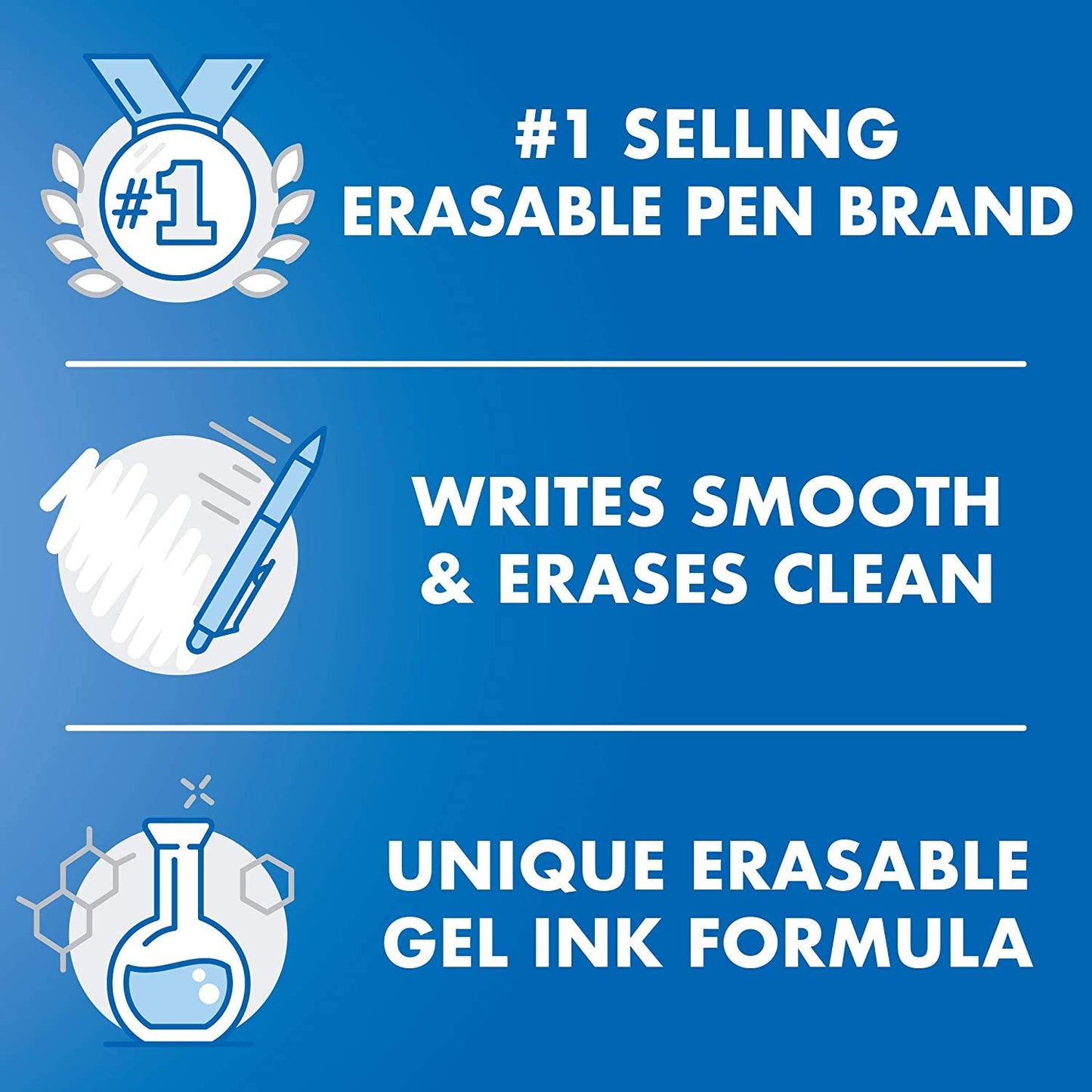 Pilot FriXion Design Collection Erasable Pens, Extra Fine Point, White Barrel, Black Ink, 14 Count (12885)
