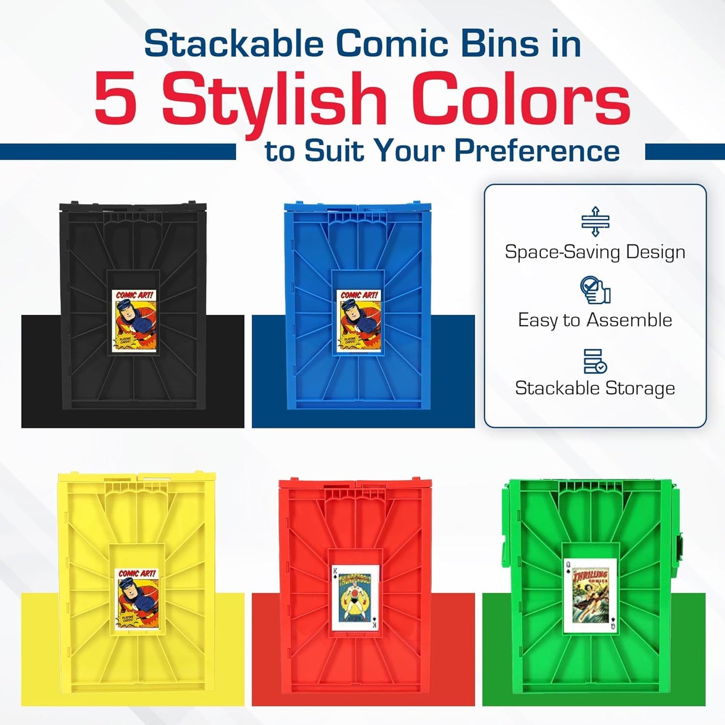 BCW Short Comic Book Bin | Holds 150 Comics | Stackable Plastic Storage | Acid-Free Organizer | Green, Single