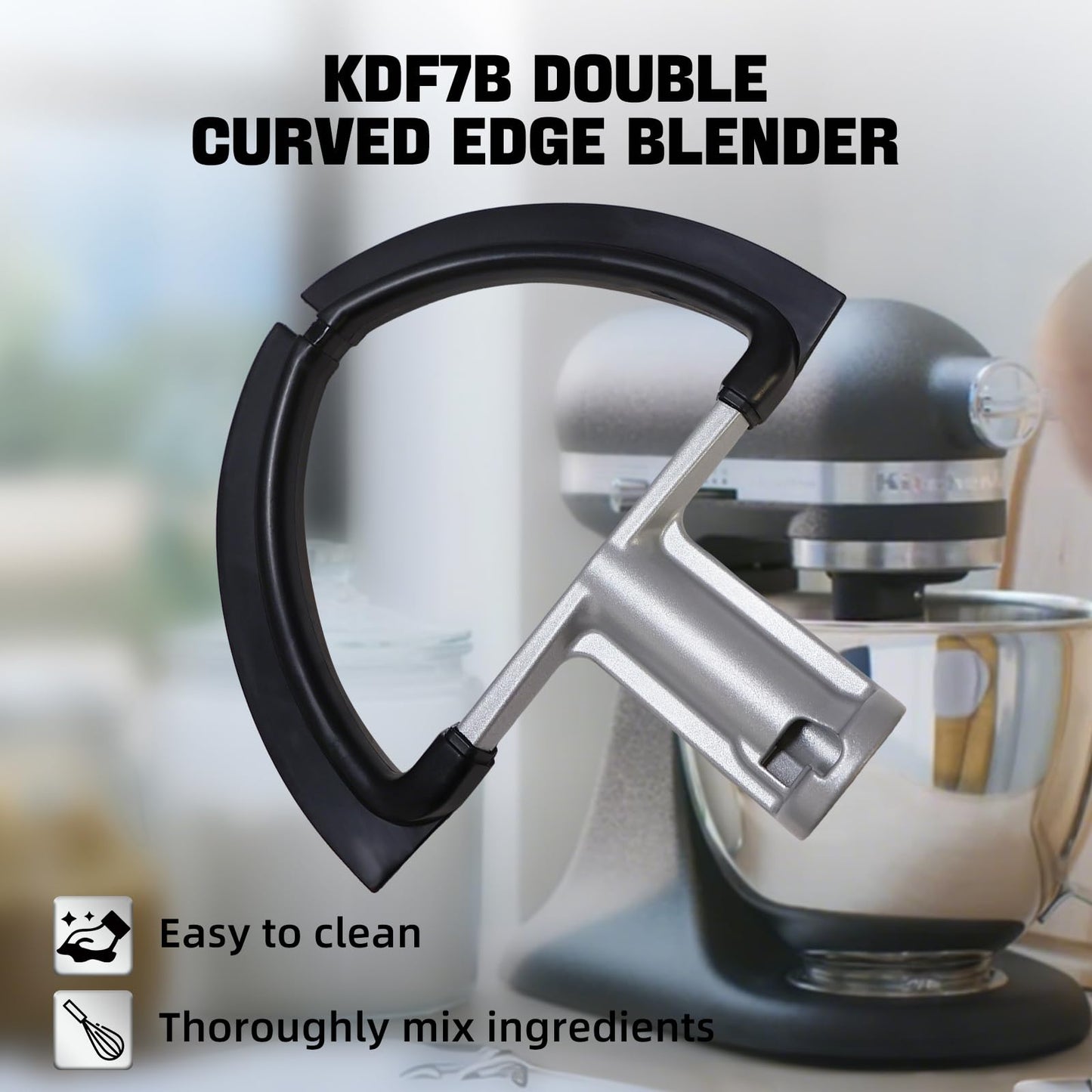 KDF7B Double Flex Edge Beater Compatible with KitchenAid Bowl-Lift Stand Mixers KDF7B Flex Edge