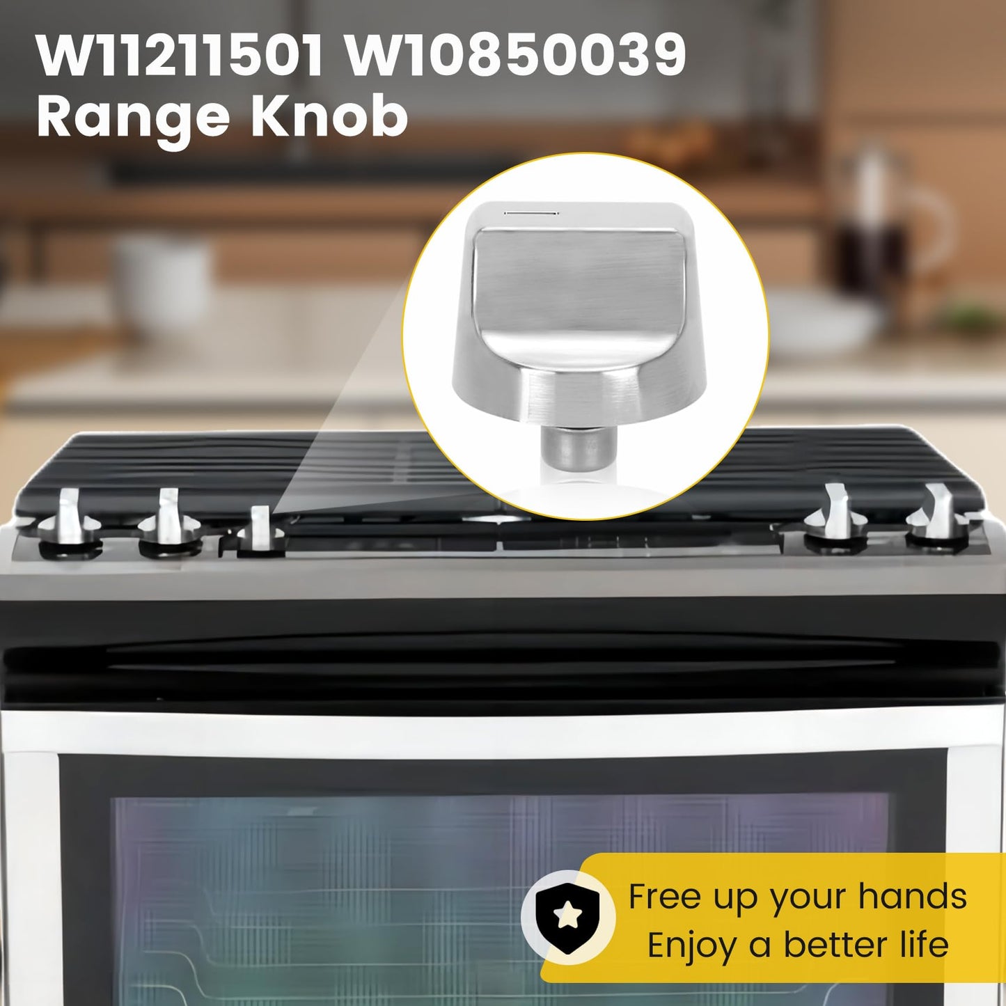 W11211501 Upgraded Gas Range Knob,Replace Whirlpool Part Knob W10850039, Compatible with Whirlpool Gas Range WEG745H0FS0 WEG745H0FH0 WEG745H0LZ0