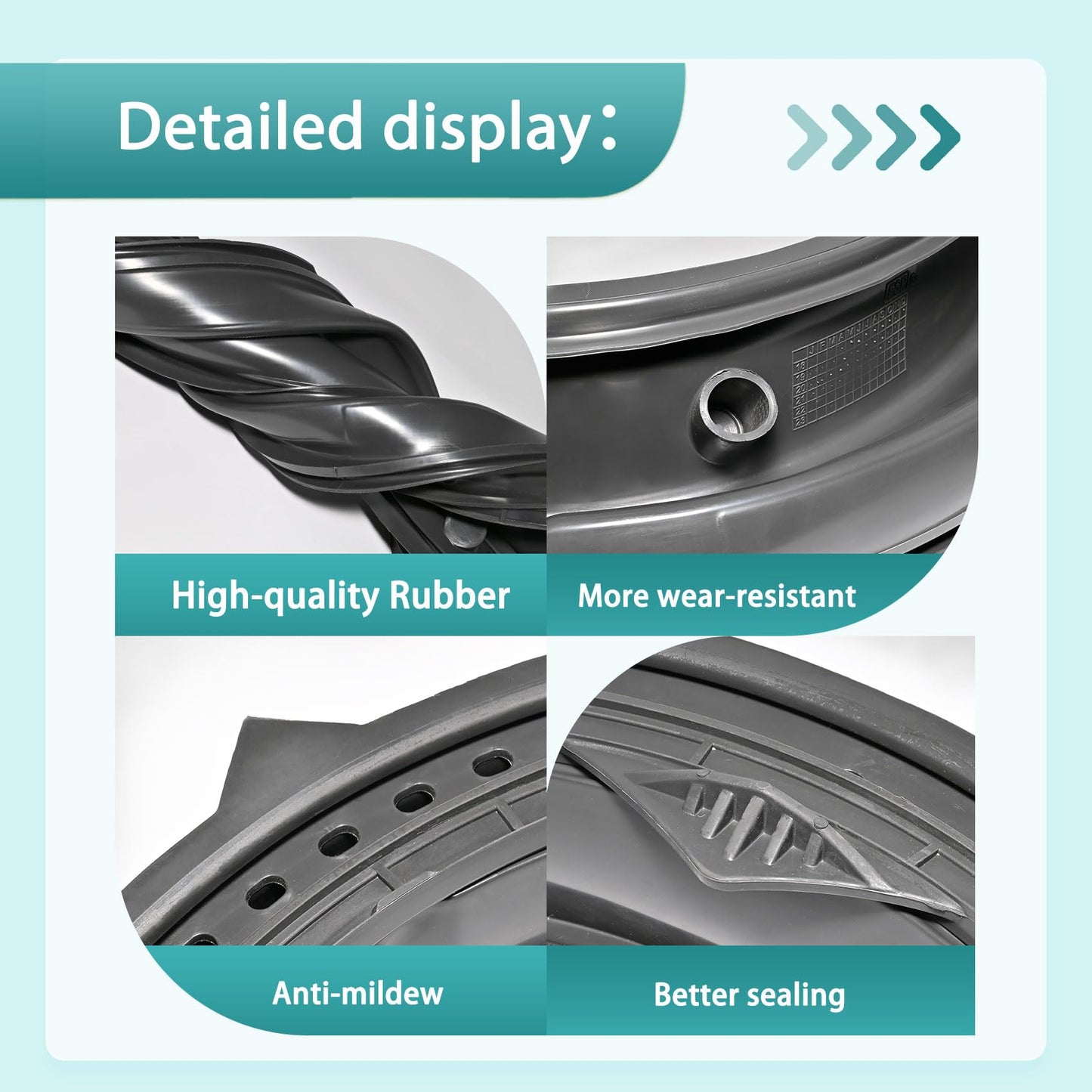 Upgraded W11314648 Washer Door Boot Seal Compatible with Maytag Inglis Amana Whirlpool Washer Replaces W10897390 4931032 AP6835703 PS12711495 EAP12711495 Washer Door Boot Gasket