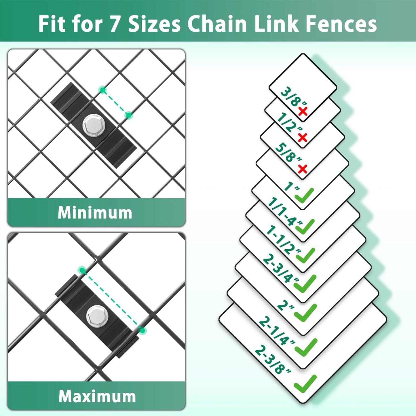 IRENPORU Chain Link Fence Sign Mount Bracket, 50 Pcs Fastener Clip for Standard Fence Sign Mounting Support Rack Banner Display
