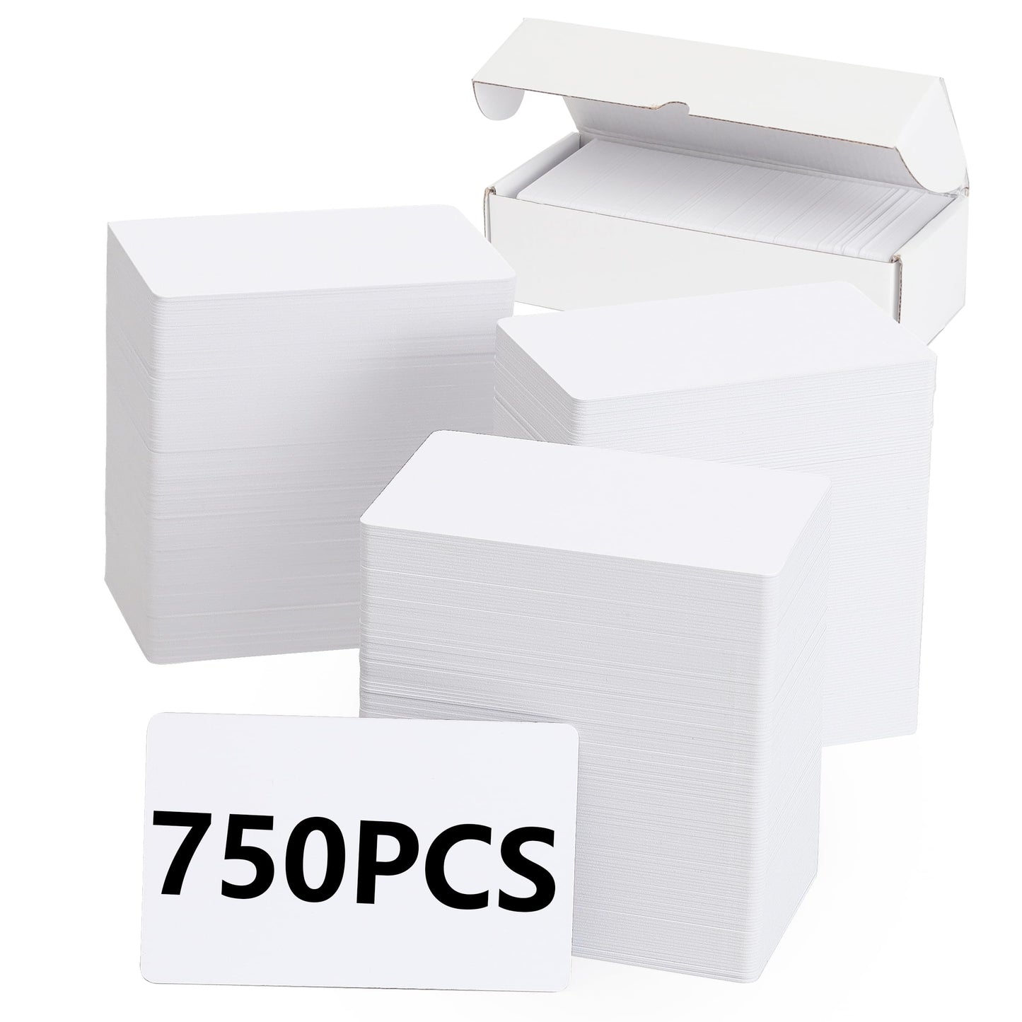 750 Pack Blank White PVC ID Cards - CR80 30 Mil Plastic Cards for Photo ID Badge Printers - Premium Blank Credit Card Compatible with Most Printers