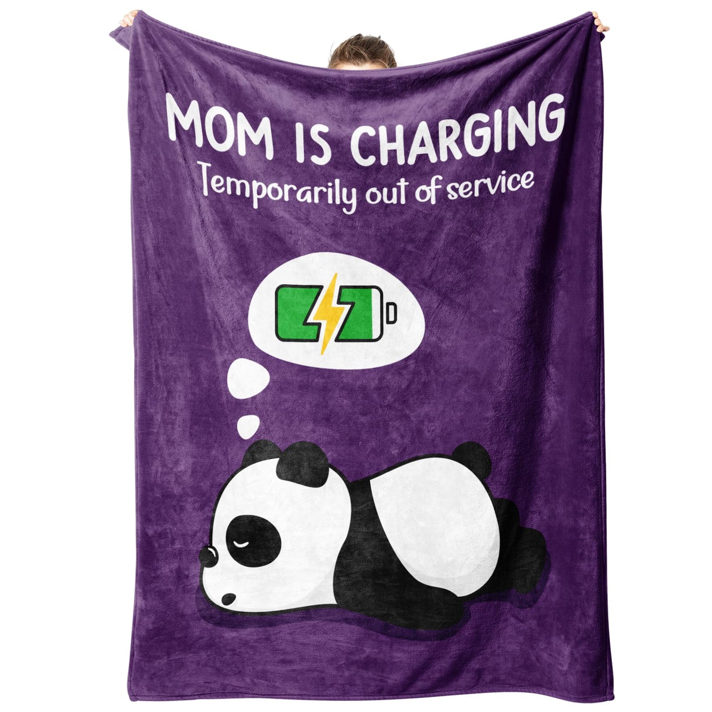 Craftique Mom Birthday Gifts, Funny Gifts for Mom- Mom's Charging Blanket- Moms Gift for Women from Daughter Son Husband, Super Soft Blanket Throw for Napping Travel, 80”×60”