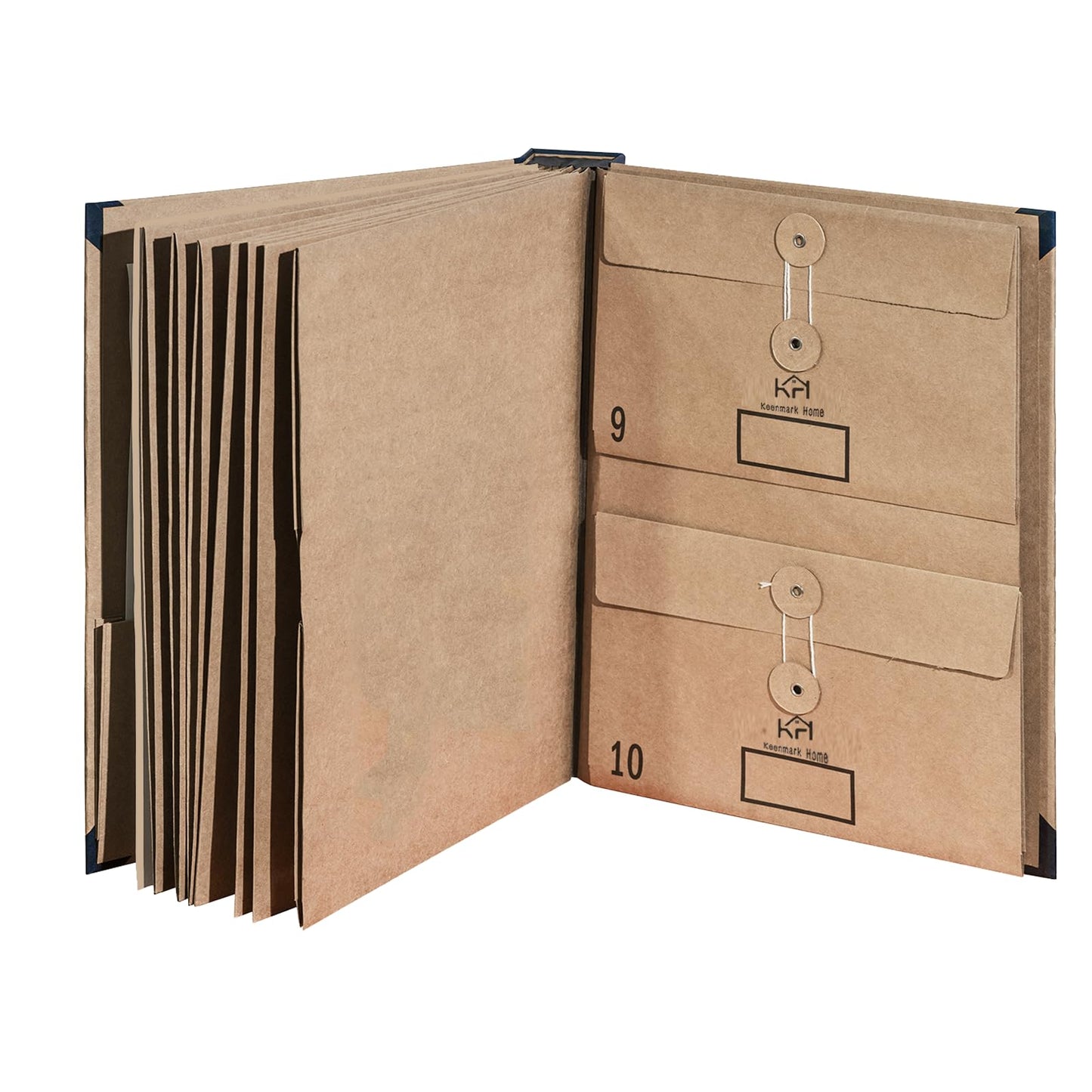 Keenmark Home Upgraded Important Document Organizer, Enlarged File Folder Organizer with 12 Pockets, Expandable File Organizer for Home Records, Legal and Medical Papers (Brown)