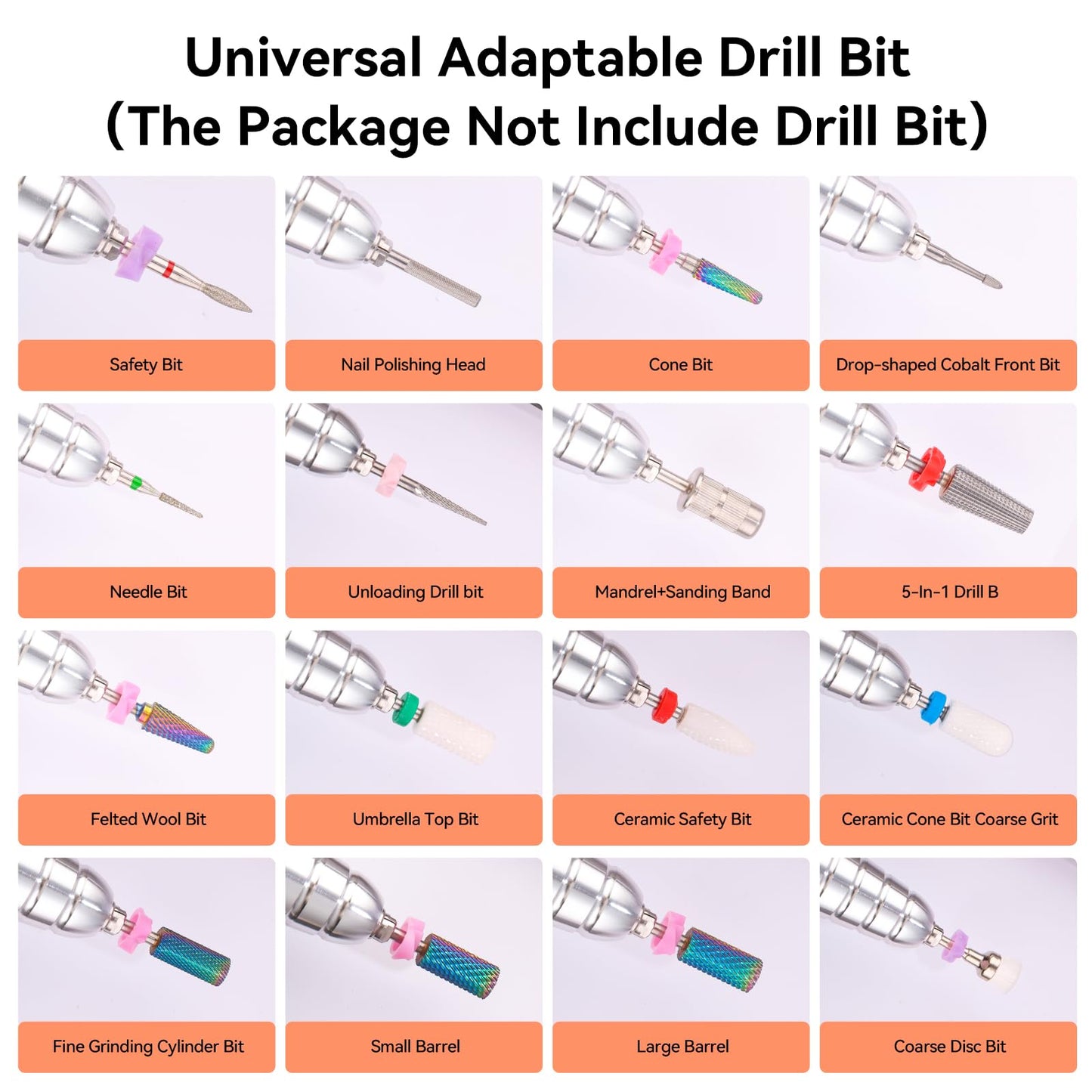 Makartt Nail Drill Handpiece for Up200 Machine:Professional Electric File Remove Gel Polish Poly Nail Gel Black B-05 Removing for Removing Acrylic Nail Polish Acrylic Nail Tools