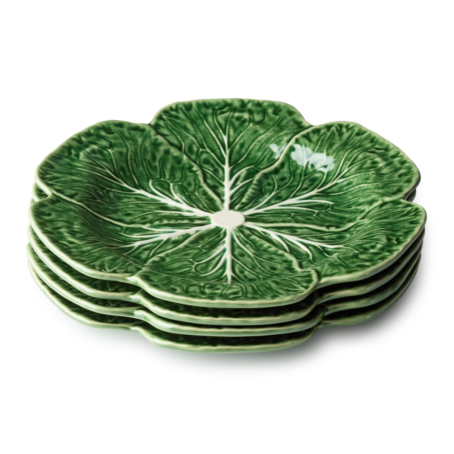 Le Jardin Cabbage 3D DINNER PLATES, SET OF FOUR -11" Sculpted Green Stoneware Leaf Plates – Seasonal Garden-Inspired Tableware for Spring & Summer Dining and Entertaining