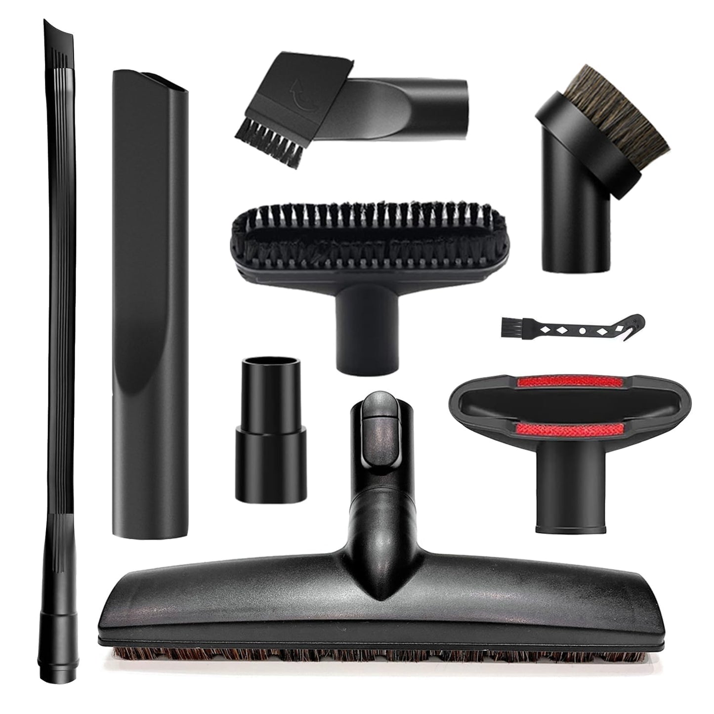 Alrens 9PCS Vacuum Cleaner Attachments for Miele Vacuums, Horsehair Floor Brush Kit for Household & Car Detailing, Compatible with Miele C1 C2 C3, S2 S4 S5 S6 S8 Series