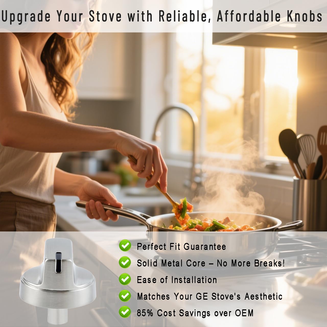 Updated WB03X29354 Knobs Replacements for GE Gas Profile Stove PGP7030SL1SS PGP7036SL1SS, etc. Range Knobs for 4363588 AP5989029 PS1172908, etc. Durable & Easy Installation, 5Pack(Not Universal)