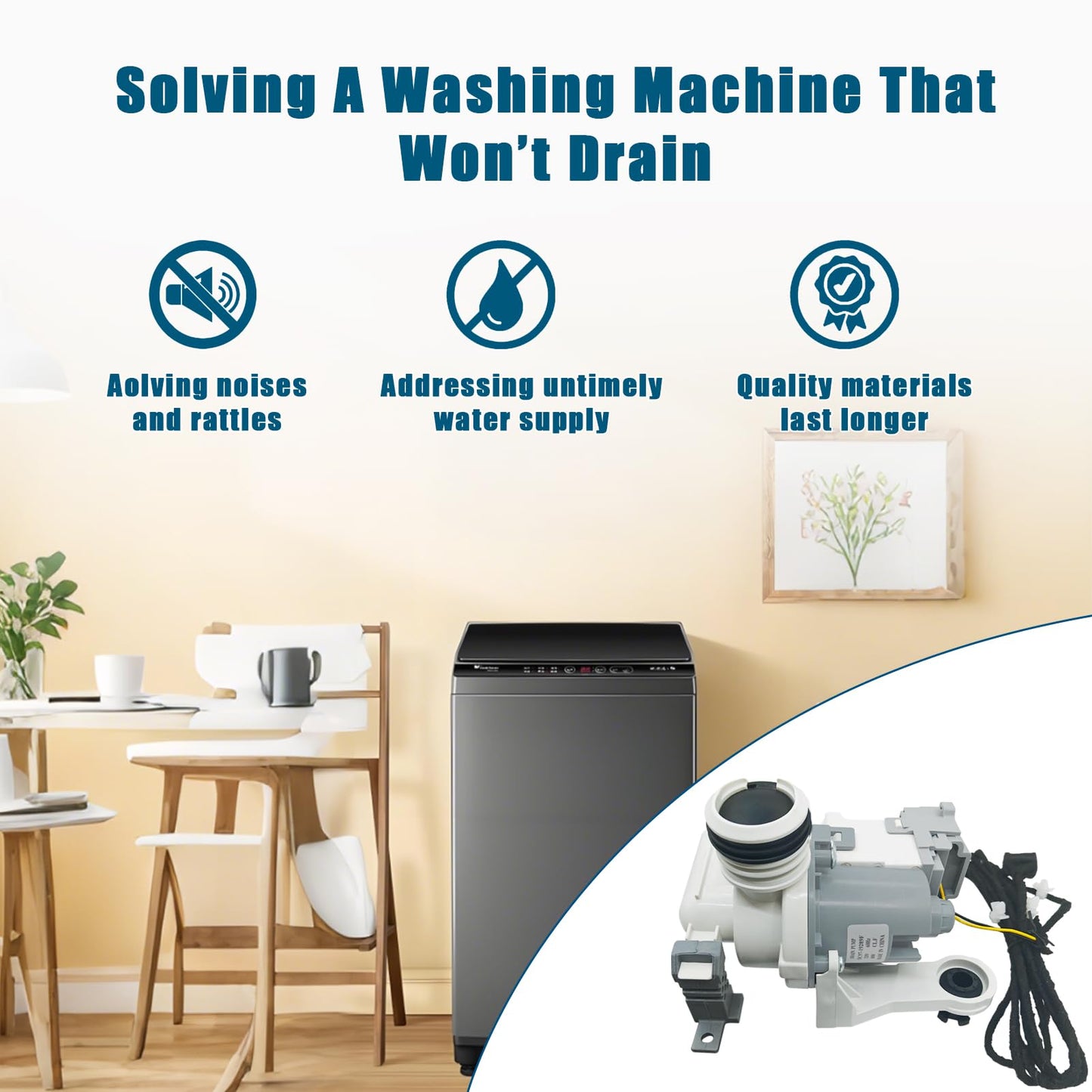 2026 Upgraded DC97-19289F DC97-19289B Washer Drain Pump Compatible with Samsung Washing Machine WA45M7050AW WA52M8650AV/A4 WA52M7750AW/A4 WA40J3000AW/AA Replaces DC97-19289A DC97-17366A DC97-17366J