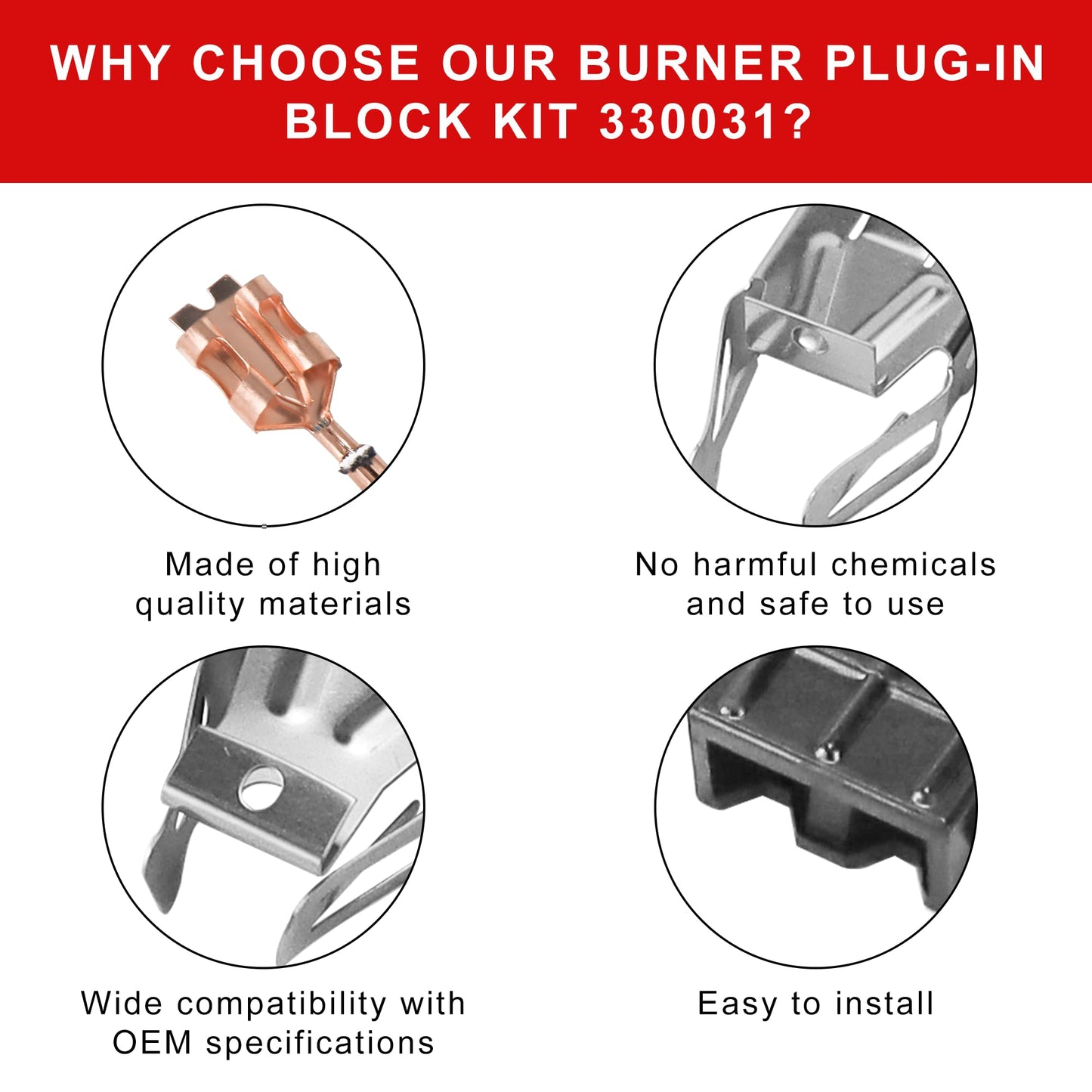 MP22YA Electric Range Burner Element Unit Set and 330031 Range Burner Receptacle Kit -for Am-ana Whi-rlpool K-enmore Electric Ranges/Stove,Stove Eye Replacement Parts Replace WP660532, WP660533