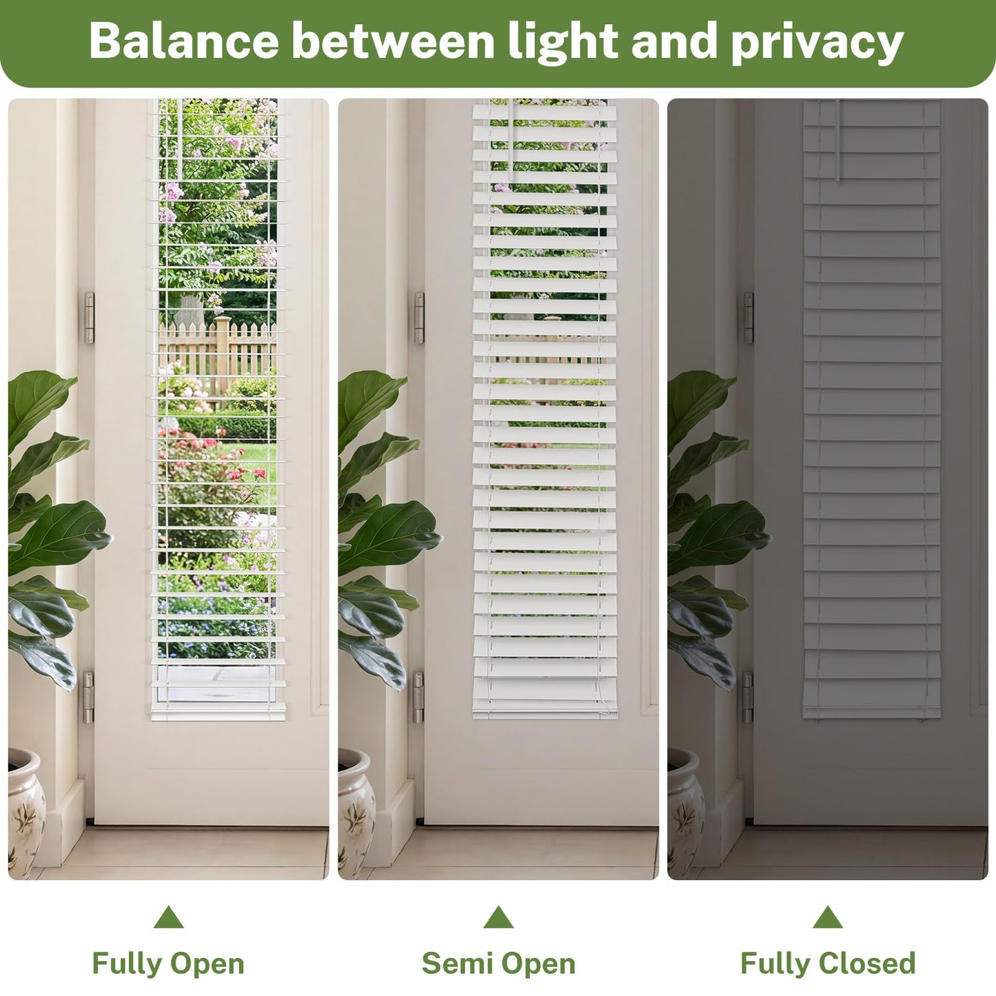 MiLin Cordless Sidelight Door Blinds 10"x 72" Horizontal Window Mini Blinds Faux Wood White Adjustable Tilt Wand Smooth, Privacy, Room Darkening Perfect for Sidelights & Front Door Entries 1 Pack