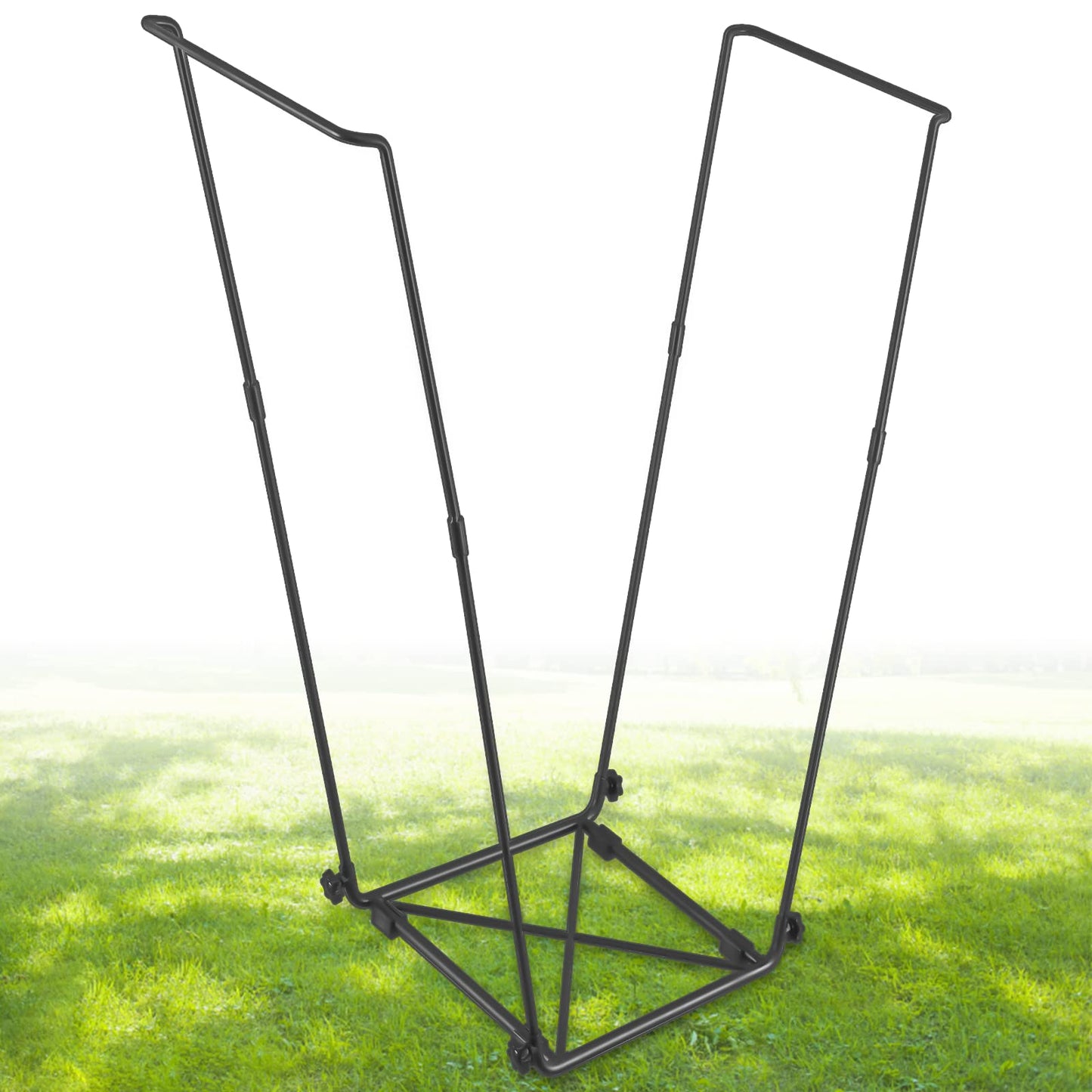FEED GARDEN Trash Bag Holder, Outdoor Metal Leaf Bag Holder Stand, Garbage Bag Frame Holder for 30-45 Gallon Bags for Leaves, Camping, Yard Weeding, Lawn Party