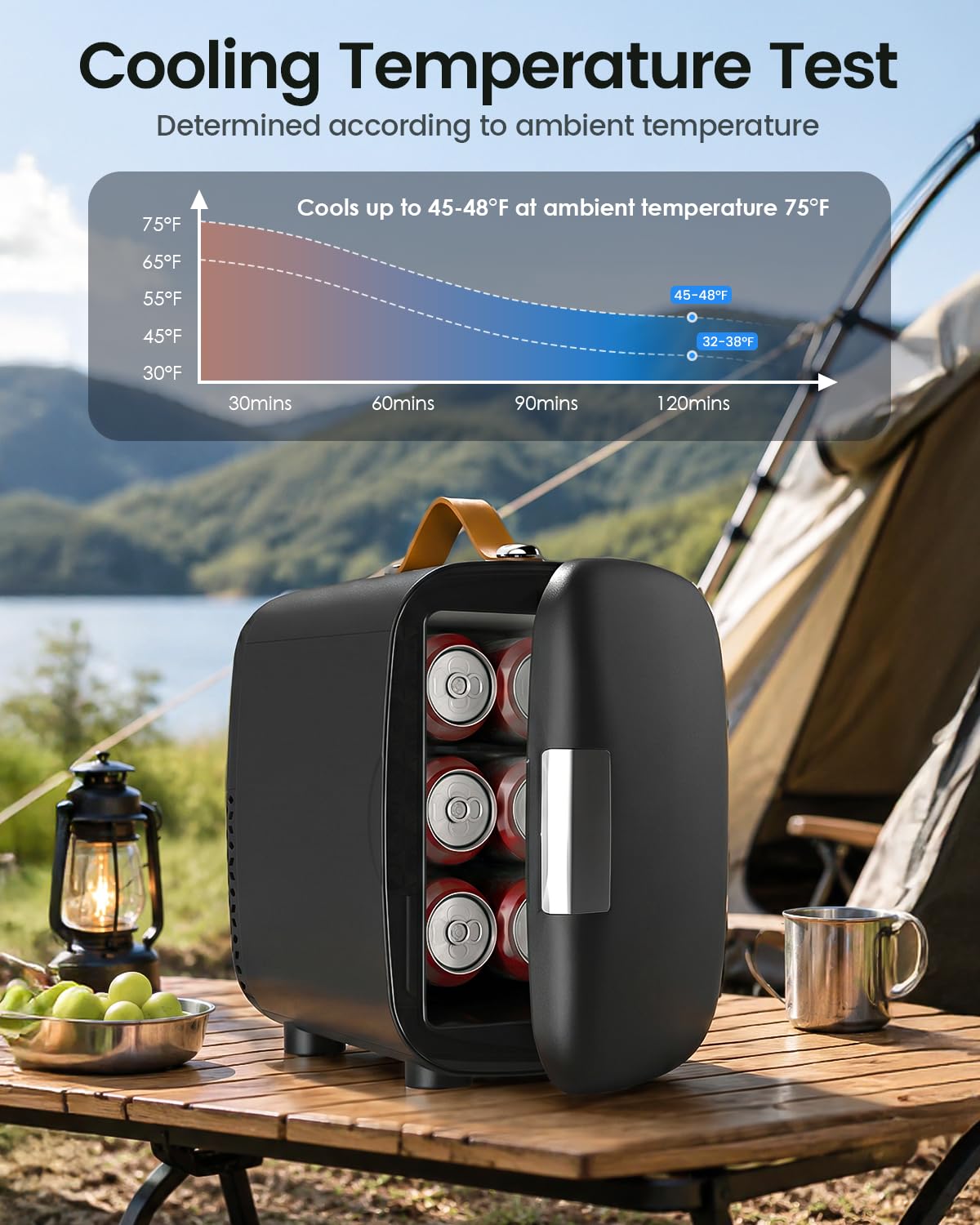 FANSEXPERT Cosmetic Fridge, Portable Mini Fridge for Skincare Food Drinks, 4L/6 Can Electric Plug In Cooler & Warmer, AC/DC Skincare Refrigerator for Bedroom Office Car Dorm (Black)