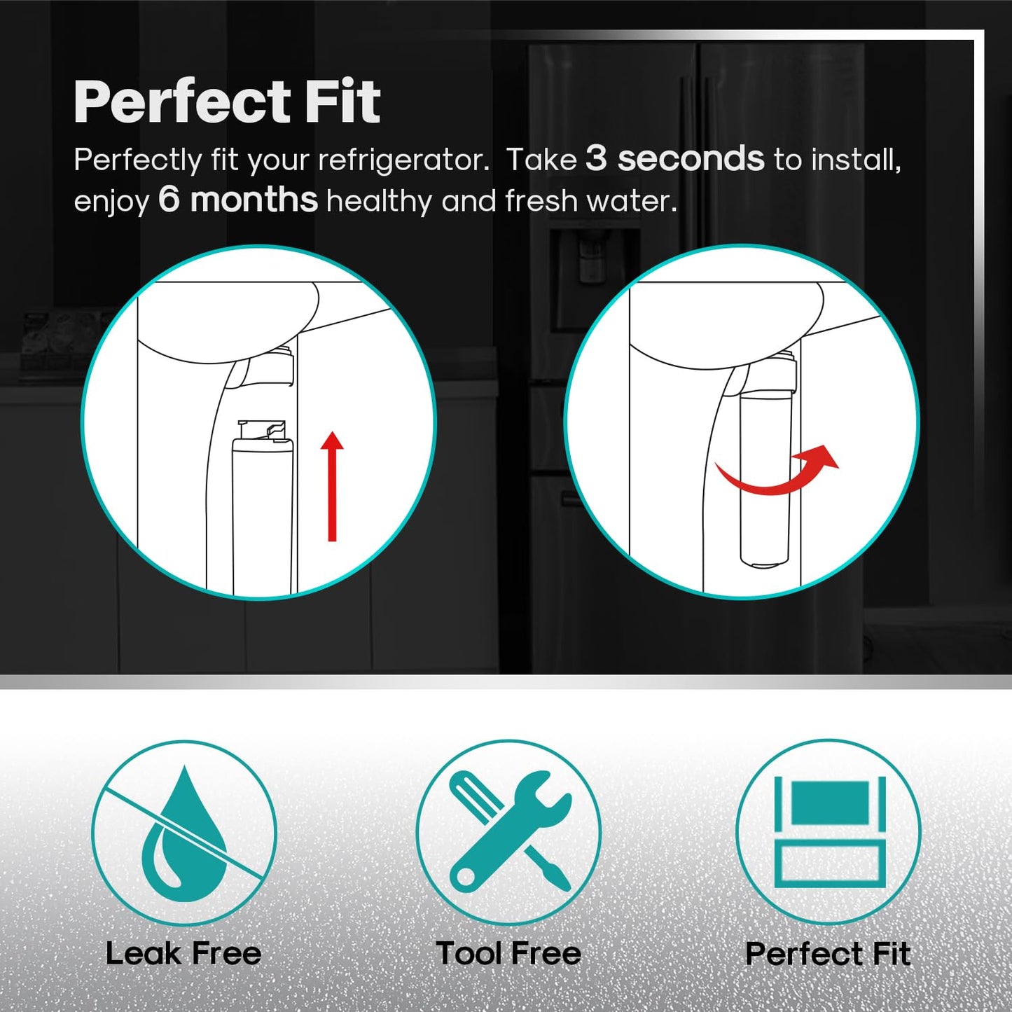 ICEPURE Premium MSWF Refrigerator Water Filter Compatible with GE MSWF, SmartWater 101820A/101821B, AP3997949, PS1559689, WR02X12345, RWF1062, CF12, PF12 3 PACK
