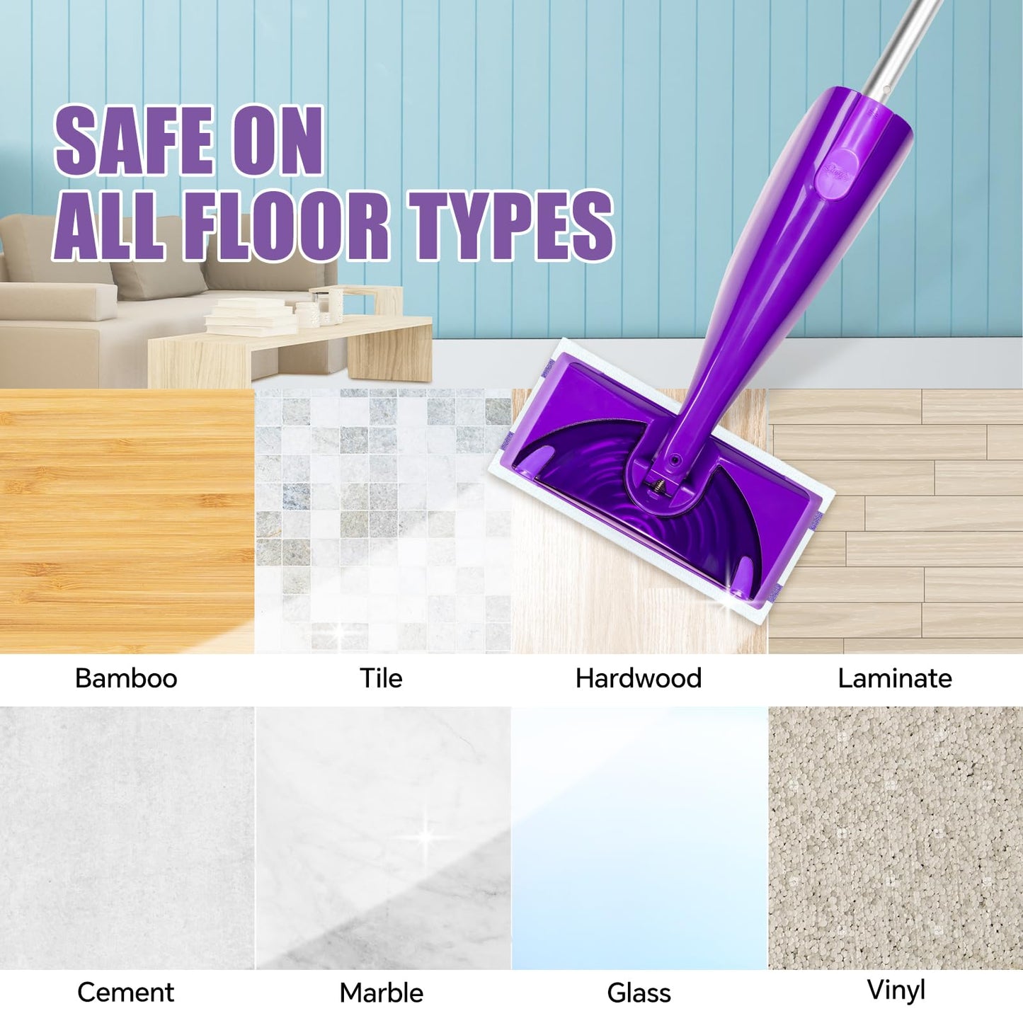 50 Count for Swiffer Wet Jet Pads, Disposable Wet Jet Pads, for Swiffer Wet Pads Refill for Spray Mop, All-Floor Cleaning Pads Safe for Hardwood & Multi-Surface
