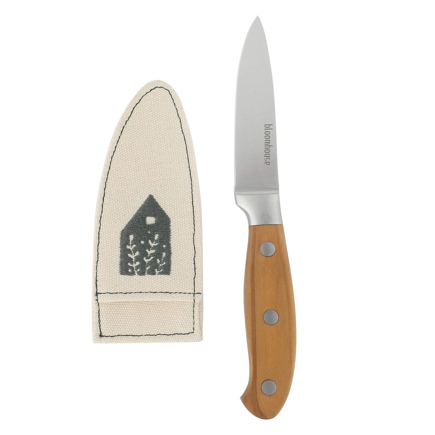 Bloomhouse - Two Time Oprah's Favorite Things Winner - 3.5-Inch Paring Knife German Stainless Steel Blade w/Forged Italian Olive Wood Handle Full Tang Precision for Peeling Trimming & Detail Work