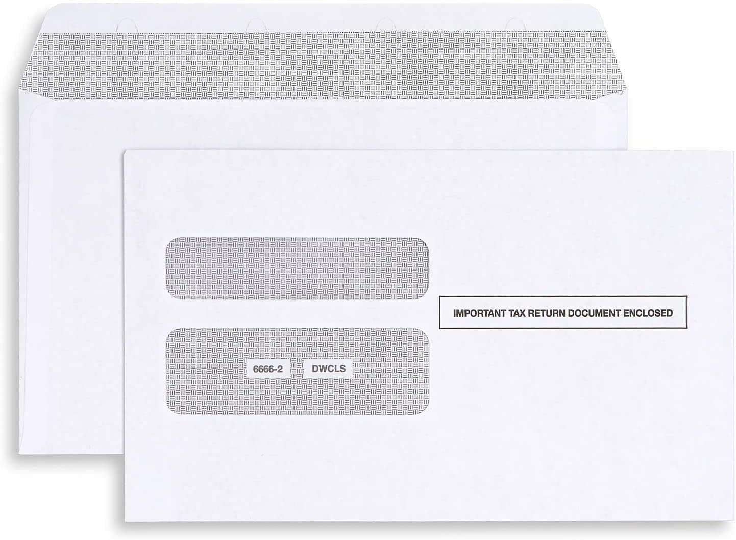 100 W2 Self-Seal Envelopes for W-2 4up Forms, Compatiable with QuickBooks Online, ADP Other Tax Software, 5 5/8” x 9”, Security Tint, 100 Pack