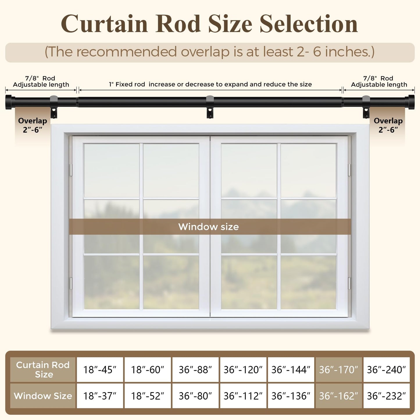 Extra Long Curtain Rods 120 to 170 Inch(10-14ft),1Inch Black Adjustable Extra Long Curtain Rod,Heavy Duty Decorative Window Curtains Rods for Bedroom