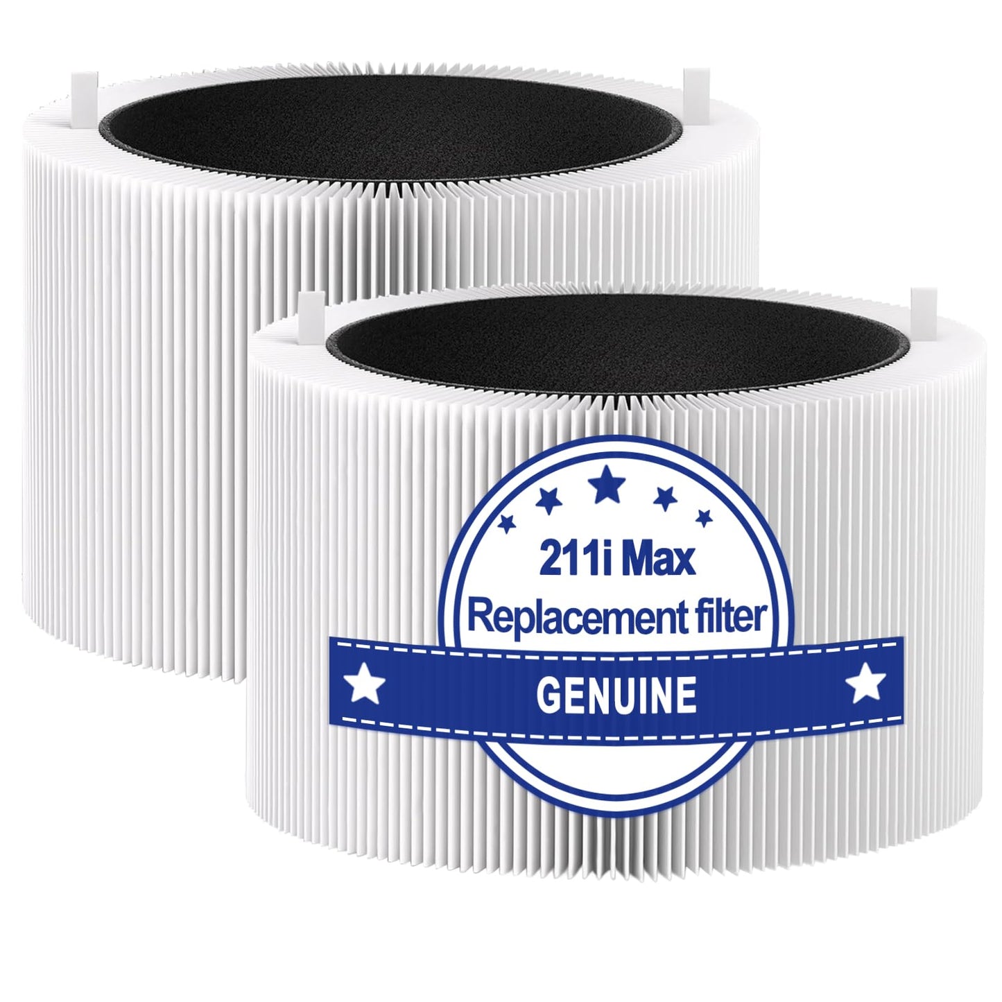 GRN FIL Upgraded 211i max replacement filter 2-Pack | Compatible with blueair Blue Pure 211i/211i+/211i Max Air Purifiers - High-Efficiency HEPA for Dust, Smoke & Odors. (2 Pack 211i Max Filter)