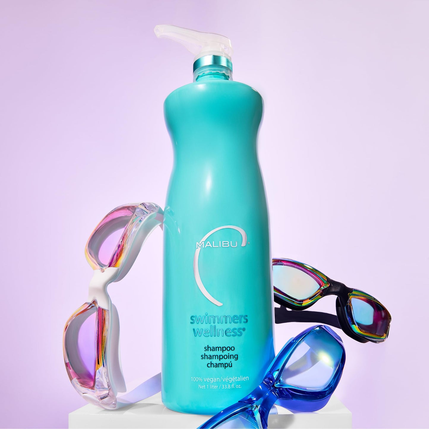 Malibu C Swimmers Wellness Shampoo - Protects Hair Against Chlorine Damage & Combats Brittle Hair - Swimmers Shampoo for Removing Pool Elements (33.8 oz)