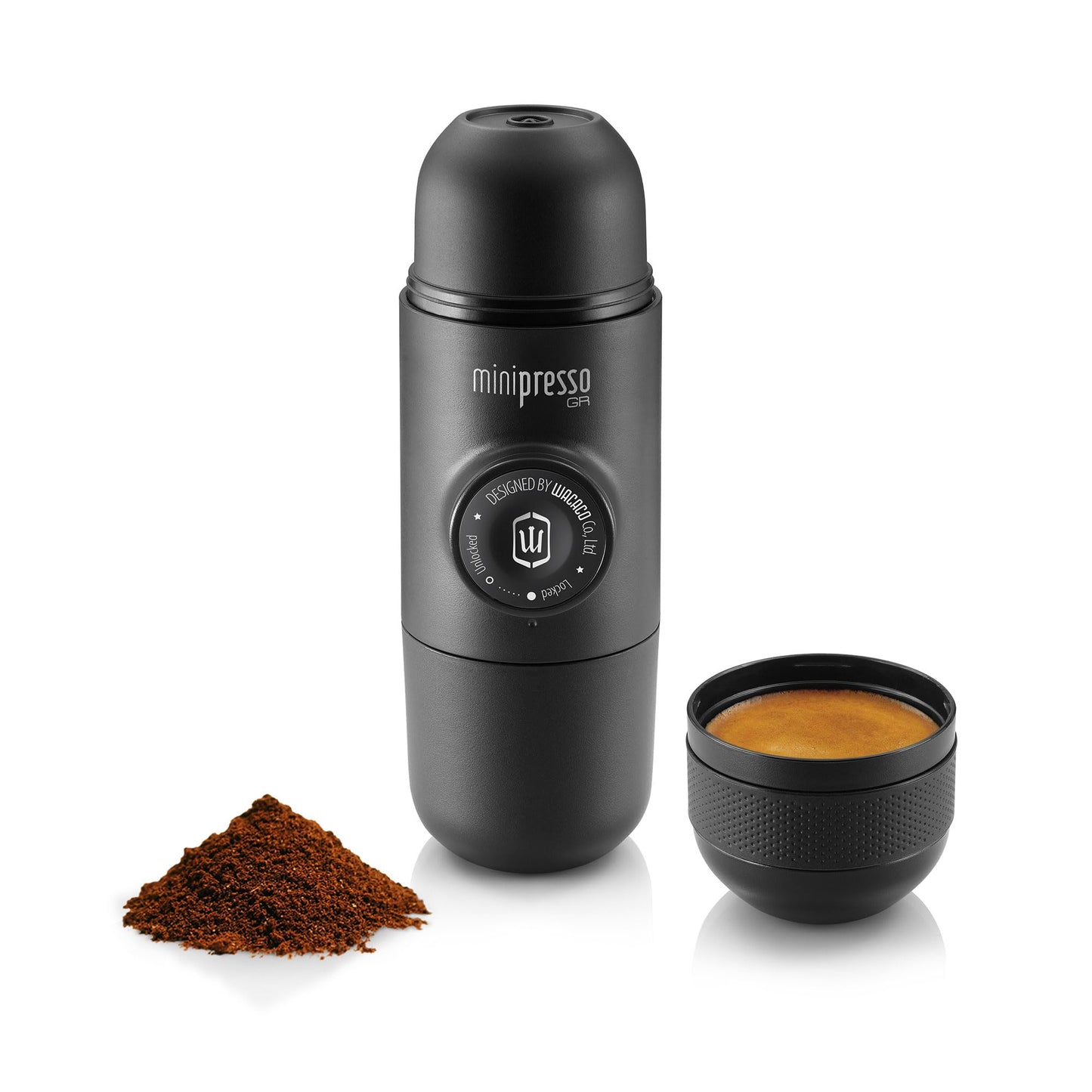 Wacaco Minipresso GR, Portable Espresso Machine, Compatible Ground Coffee, Hand Coffee Maker, Travel Gadgets, Manually Operated, Perfect for Camping, Hiking