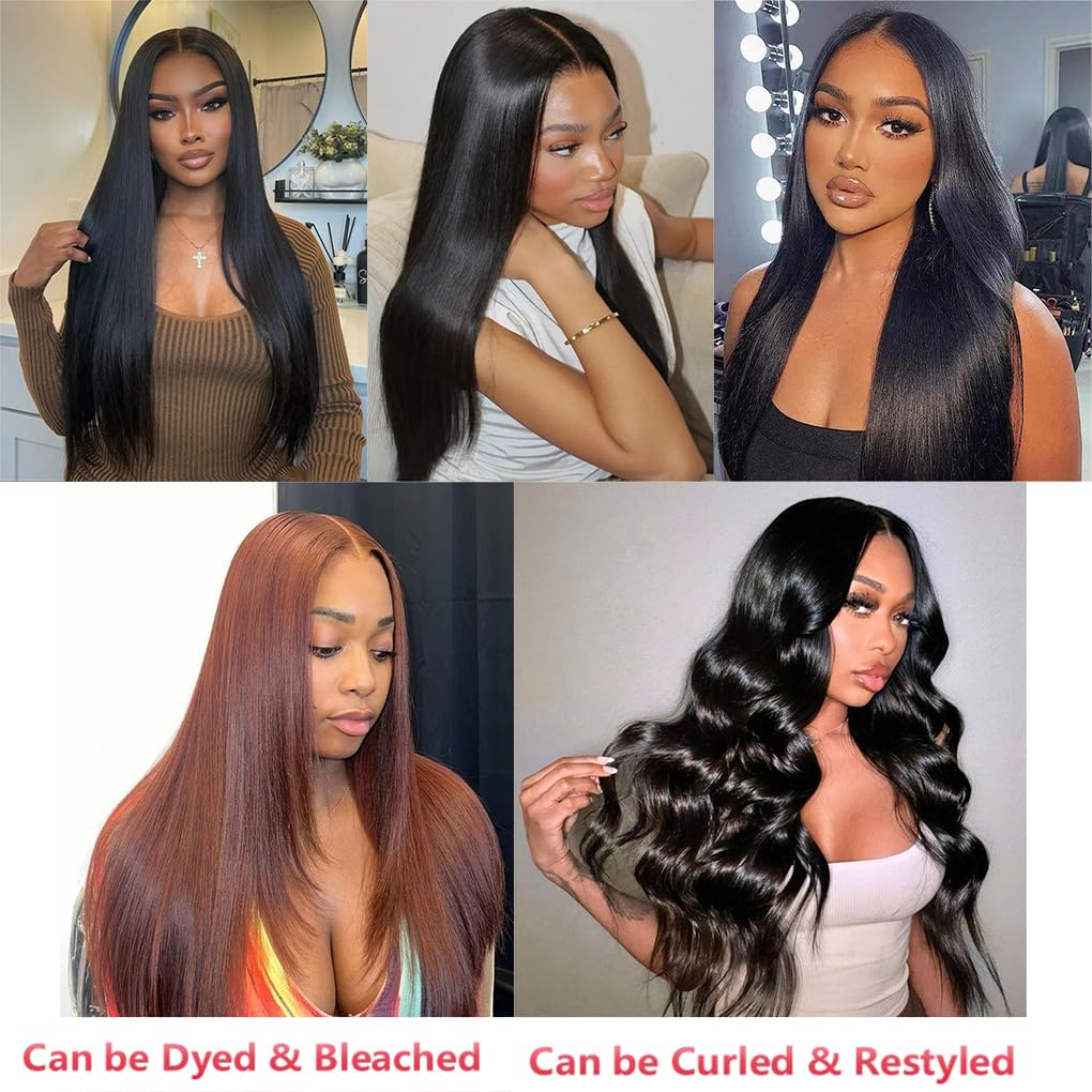 10A Straight Bundles Human Hair 20 22 24 Inch Straight Hair 3 Bundles Unprocessed Brazilian Virgin Hair Bundles Human Hair Extension Double Weft Natural Black