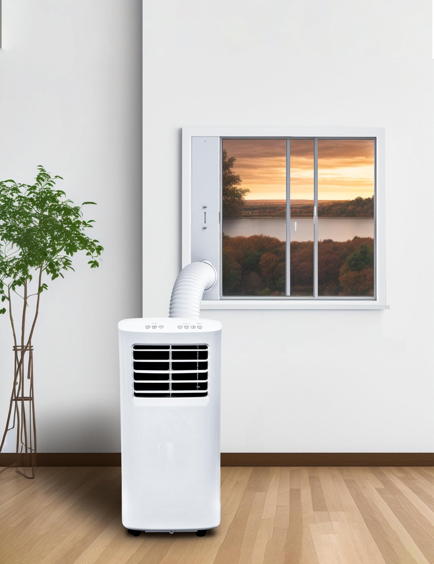 Portable Air Conditioner Window Vent Kit with 82" Length, 5.9" Diameter Exhaust Hose, 13Pcs Universal PVC AC Window Slide Seal with 4 Panel(17" to 63") for Horizontal&Vertical