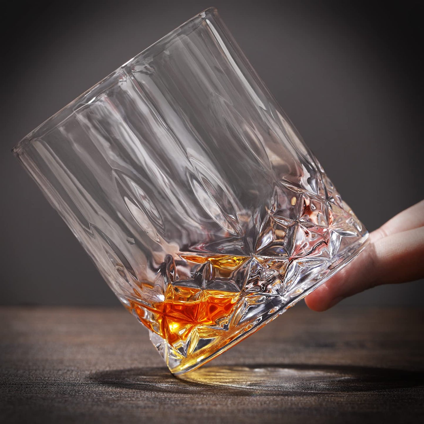 Mimorou 18 Pack Old Fashioned Whiskey Glasses 10 oz Bourbon Cocktail Rocks Glasses for Whiskey Bourbon Liquor and Cocktail Drinks Gift for Men Women Home Bar (Elegant)