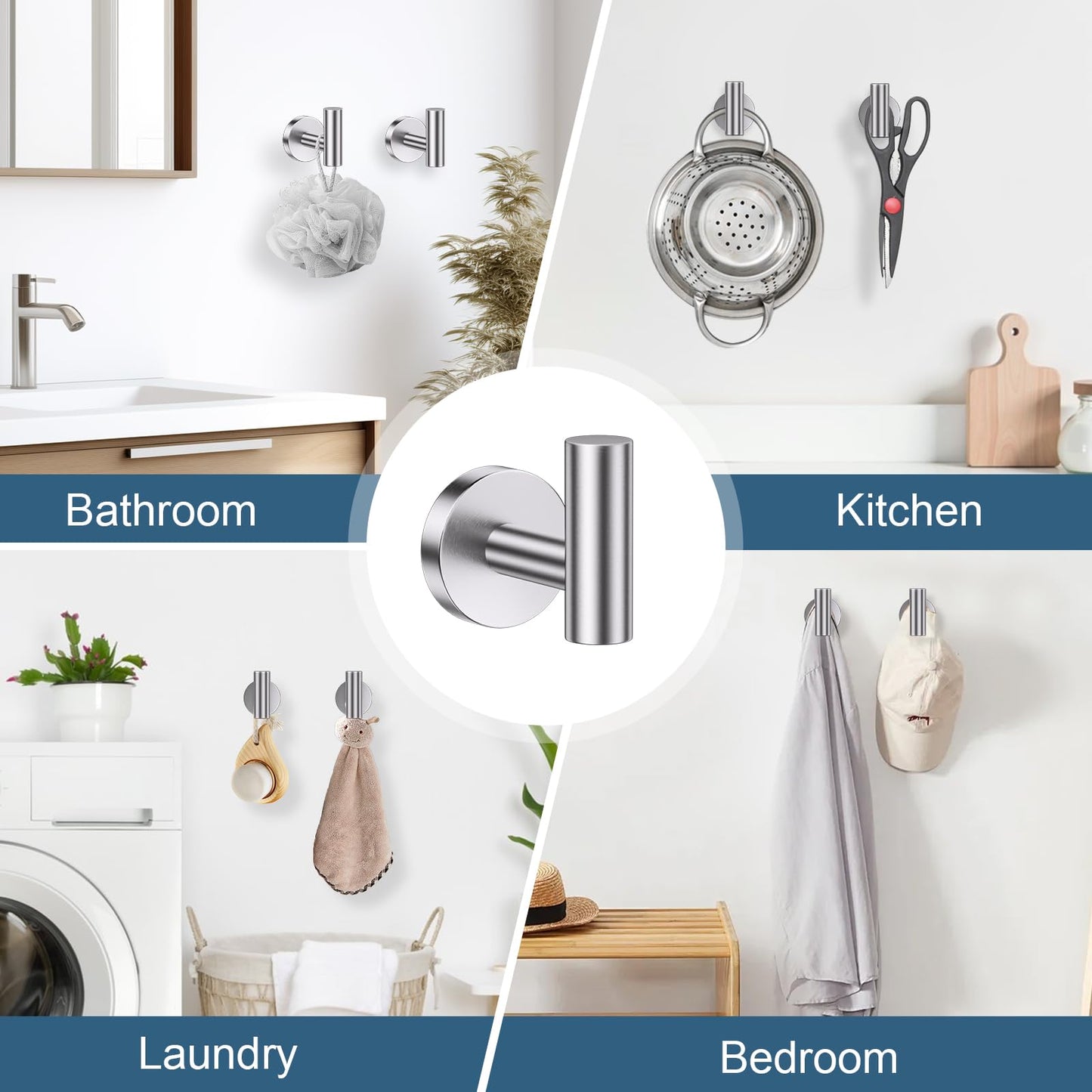 Brushed Nickel Bathroom Hardware Set, 5 Pieces Towel Bar Bathroom Accessories, Upgraded Toilet Paper Holder with Shelf Set, 23.6 Inch Towel Rack Towel Holder for Bathroom Wall