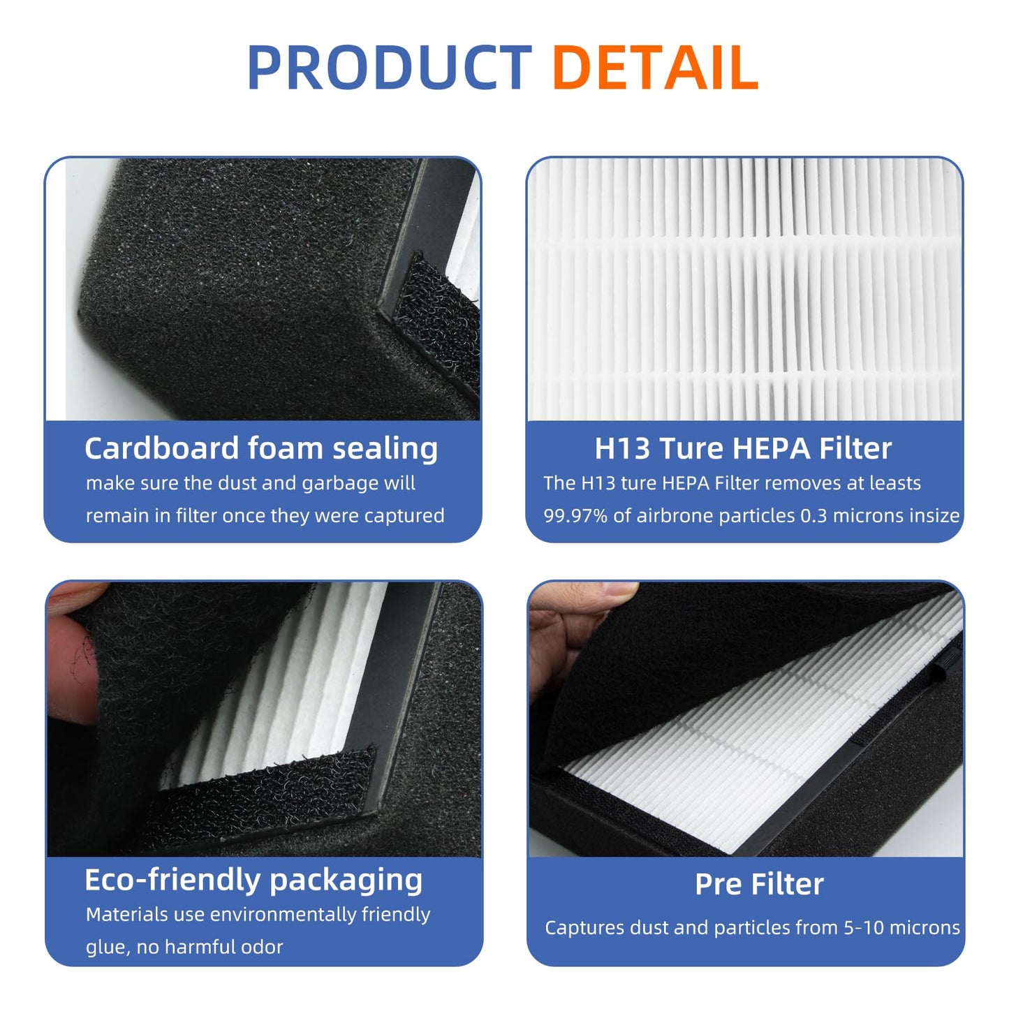 2 Pack 45i Replacement Filter for Alen Breathesmart Flex Bh400 45i Air Purifier H13 Grade True HEPA Fresh Filter B4-Pure / Fl40