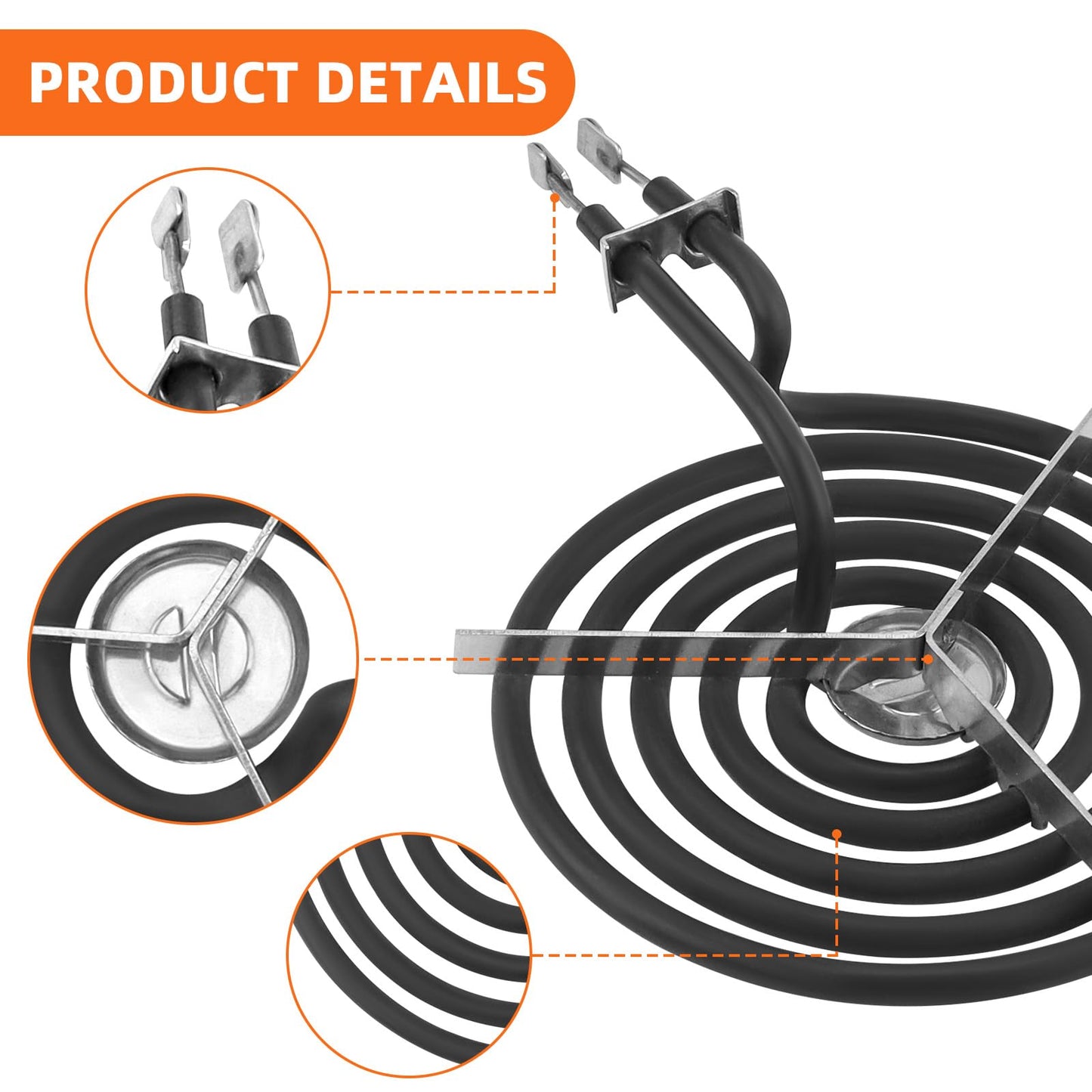 Electric Stove Burner Drip Pans WB31M19(8”) WB31M20(6”) Electric Stove Top Burner Replacement WB30M1(6") WB30M2(8") Compatible for G-E Hot-point Ken-more General Electric Stove Parts by MIFLUS