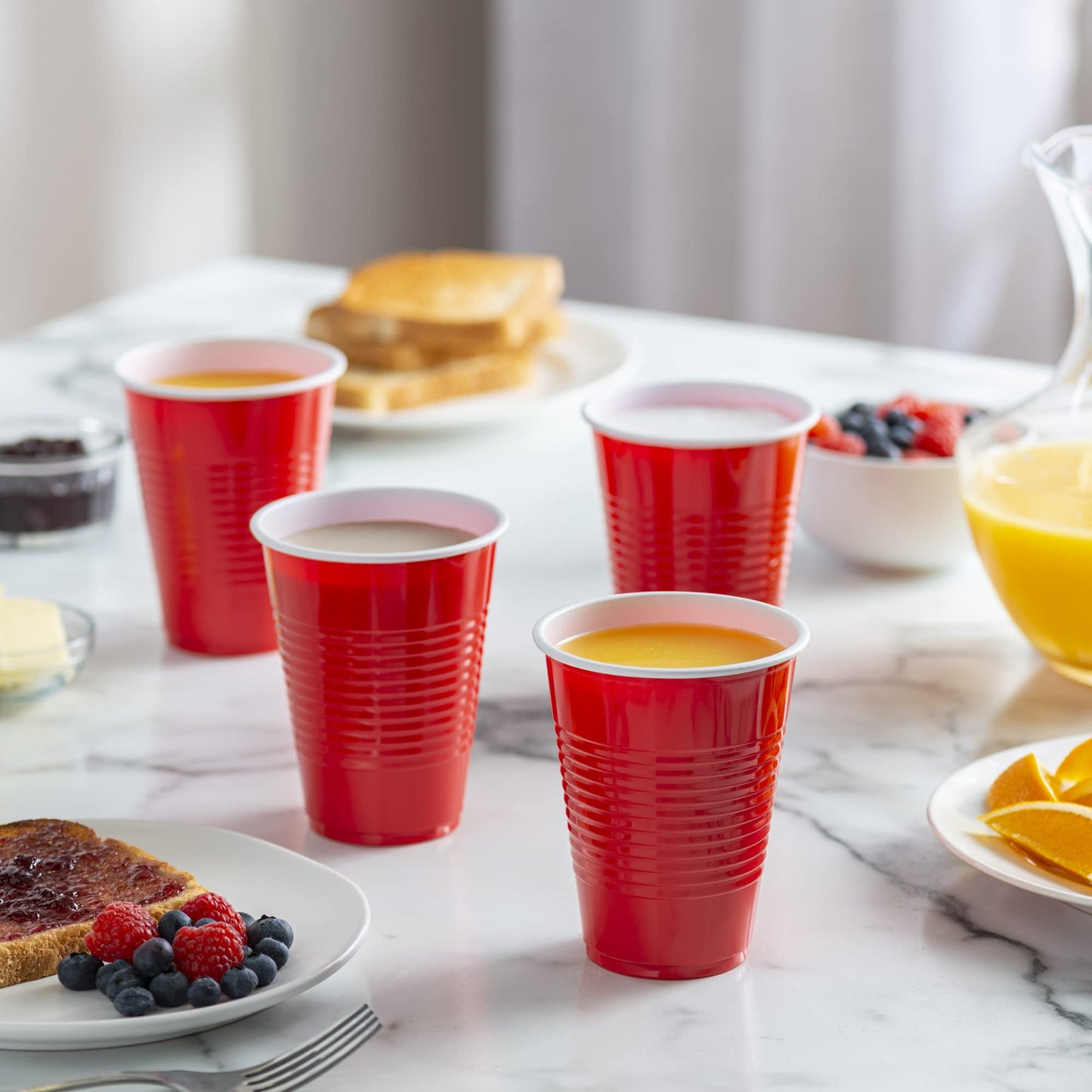 GUSTO [16 oz. - 240 Count Disposable Plastic Red Cups, Party Drinking Cups for Events and Everyday Use (Formerly Comfy Package)