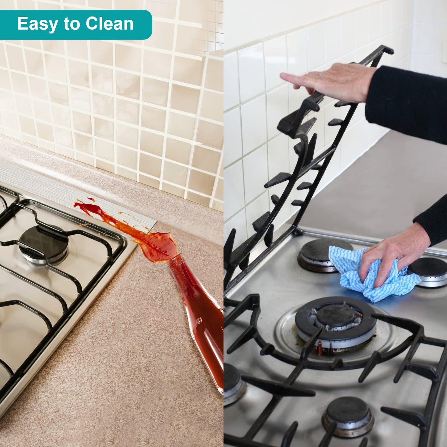 30" Stove Gap Filler, Slide-in Range Rear Filler Kit - Stainless Steel Backsplash for Stove, Easy to Install Backsplash Behind Stove Between Stove Range and Wall for Most Brand Kitchen Stoves