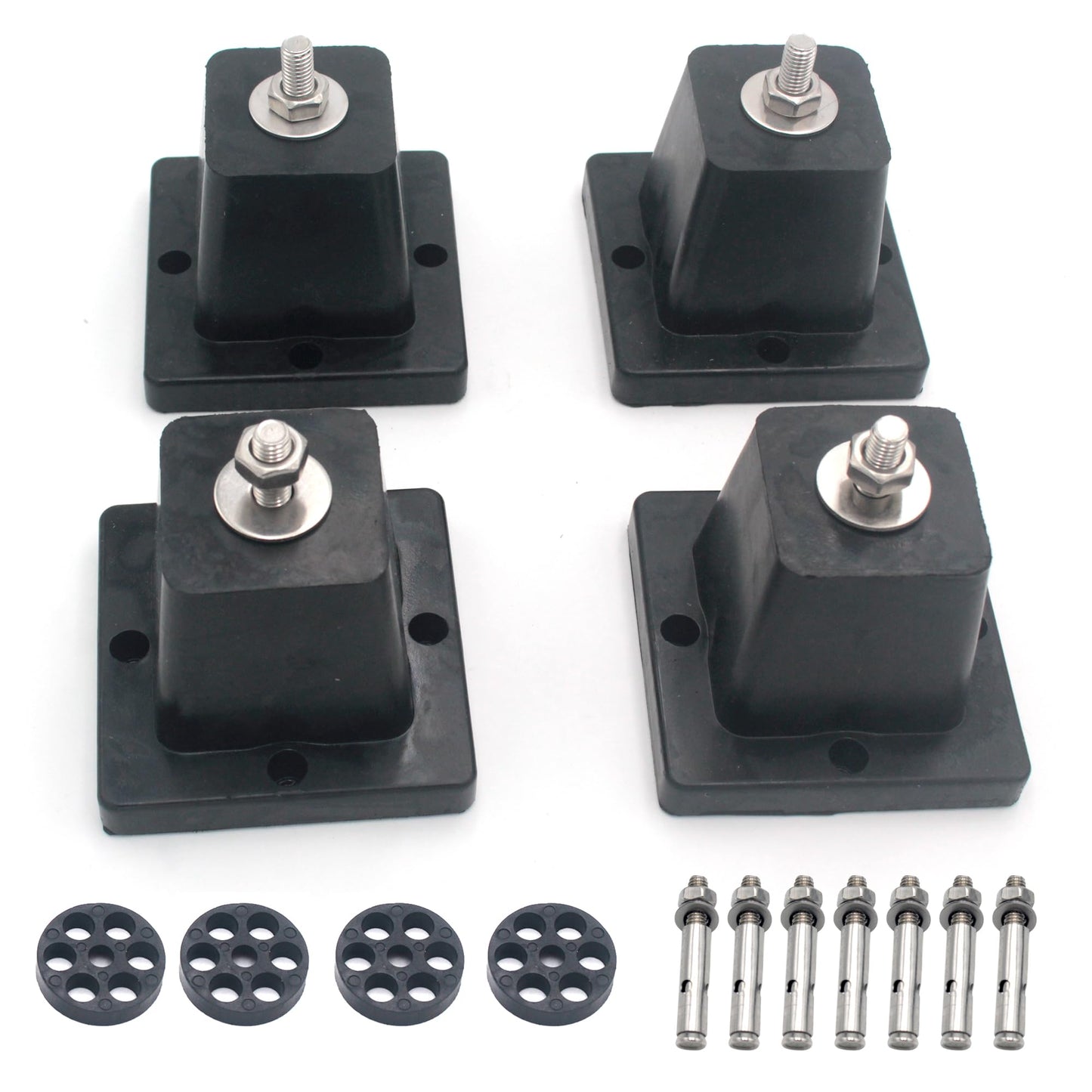 Anti-Vibration Shock Absorbing Rubber Ground Stand Mounting Bracket for HVAC, Central Air Conditioning or Mini Split Air Conditioner Condenser Pad Damping Compressor Feet (Large（36000-75000BTU）)