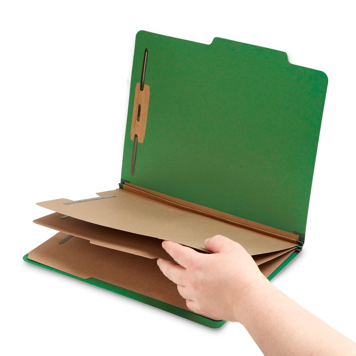 Blue Summit Supplies Green Classification Folders, 3 Dividers, Letter Size with 2 Inch Expansions, Use for Organizing Medical Records & Client Files, 10 Pack
