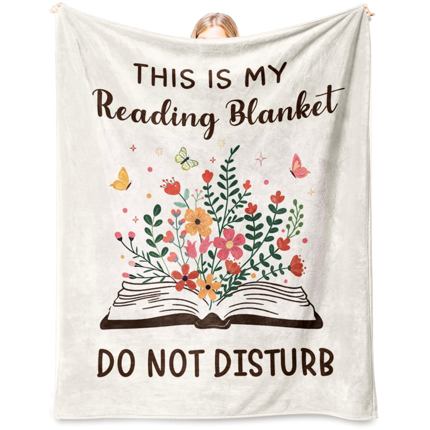 Glydein Book Lovers Gifts for Women Men, Flannel Soft Book Reading Blanket Decor, Reader Gifts for Birthday, Reading Accessories, Bookish Bookworm Gift - 50'' x 60''