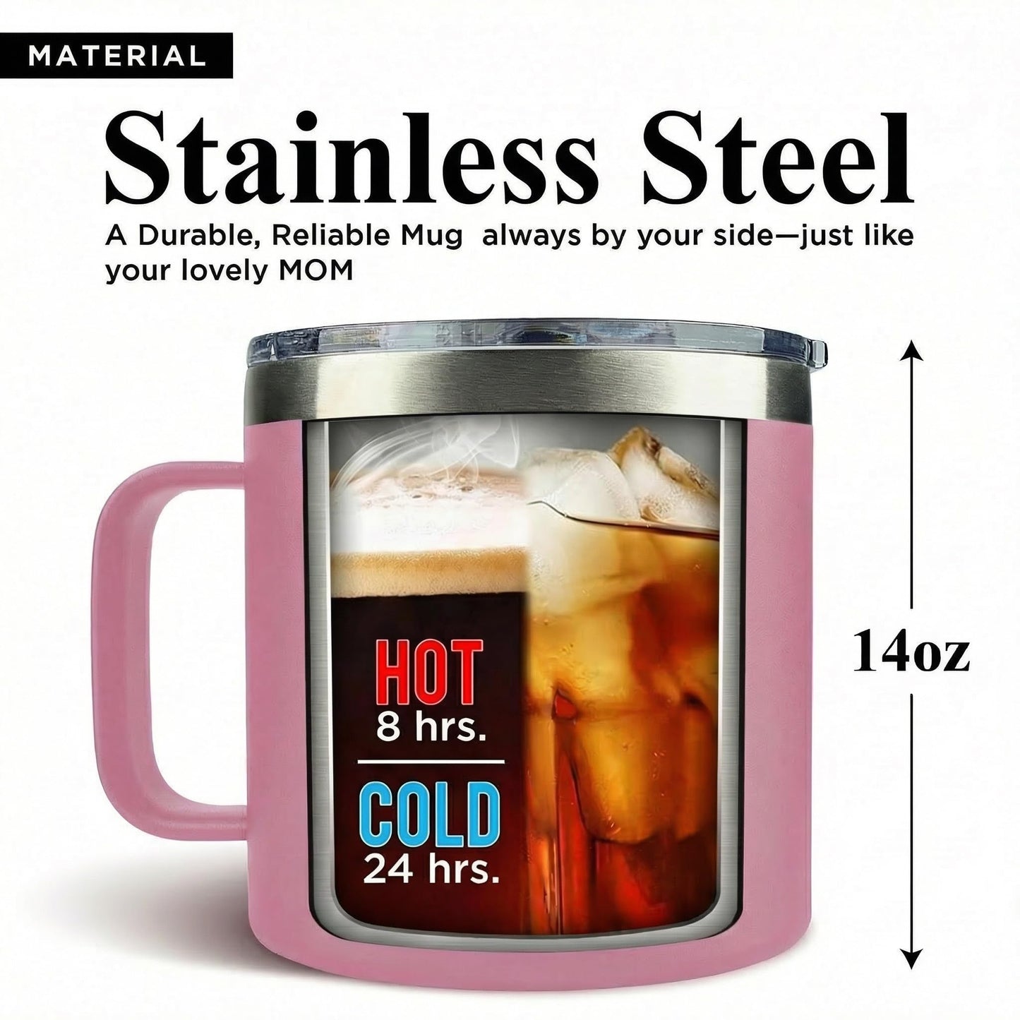 Gifts for Mom from Daughter, Son for Mothers Day, Christmas, Birthday - Birthday Gifts for Moms, Birthday Present for mom, Happy Birthdays Moms - Best Mother Mug 14Oz Stainless Steel Coffee Cup