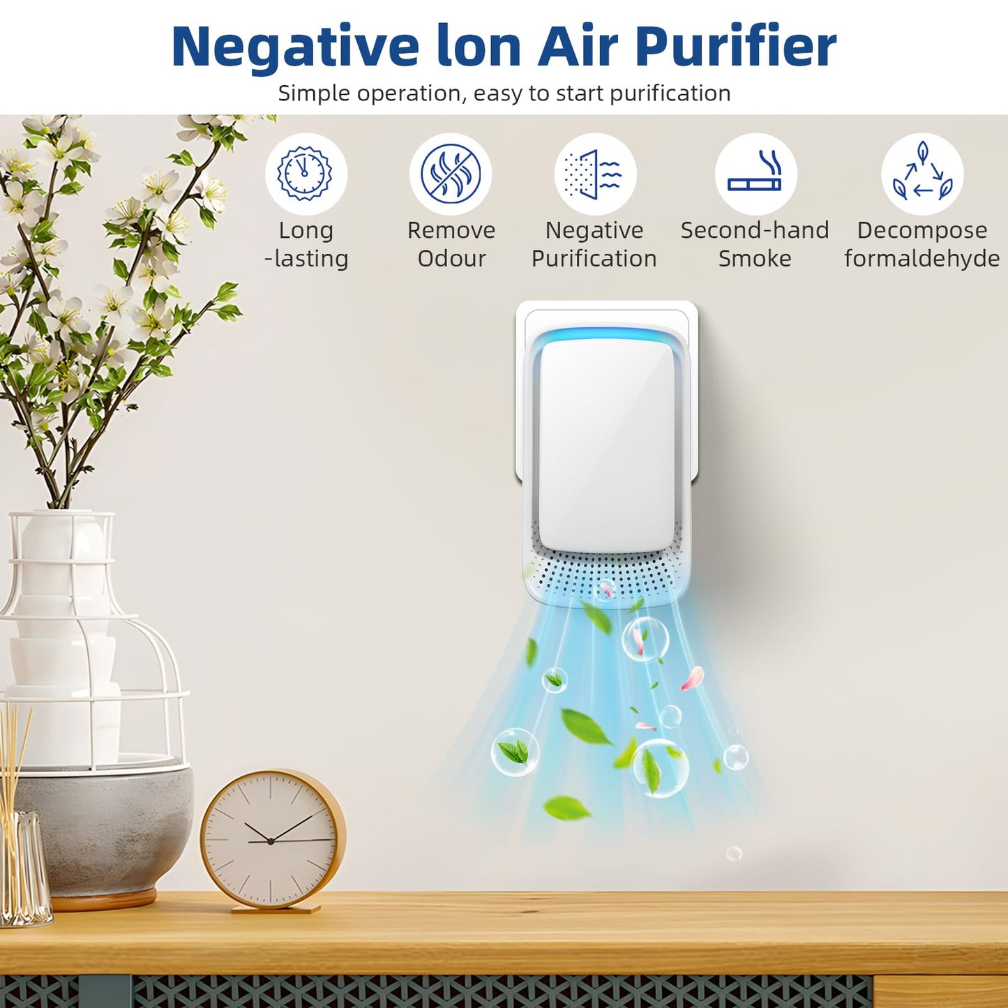 2026 Upgraded Air Ionizers for Home Plug in Air Purifier for Pet Odor,Smoke & Dust,Quiet Air Ionizer for Dust Mites Odor Eliminator & Room Deodorizer Plug in for Bedroom,Office,Kitchen-8Pack