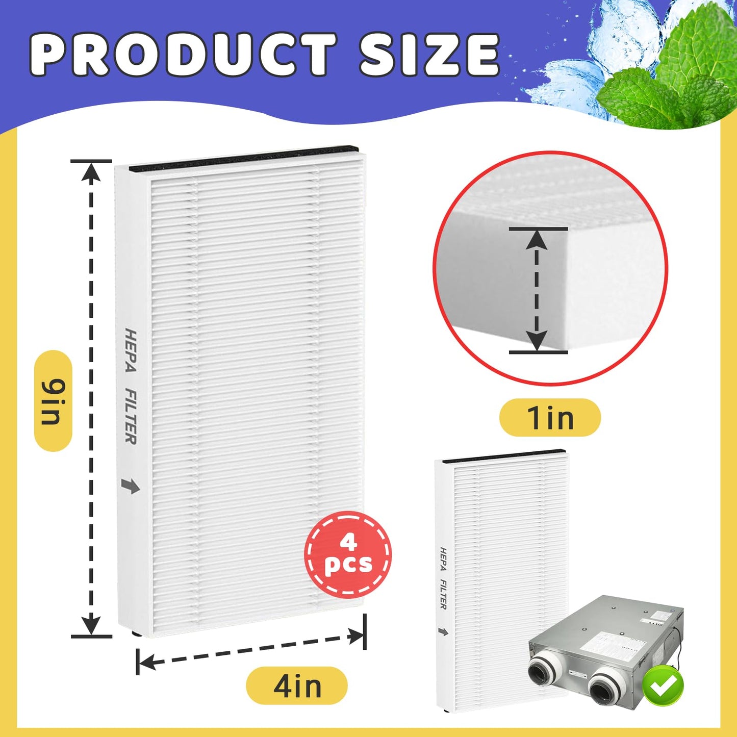 HAVANSIDY 4 Pack Replacement Filter for Panasonic, Compatible with FV10VE1, FV-10VE1, FV10VEC1, FV-10VEC1 Projector Cartridge, Synthetic Fiber/Polypropylene Air Filter