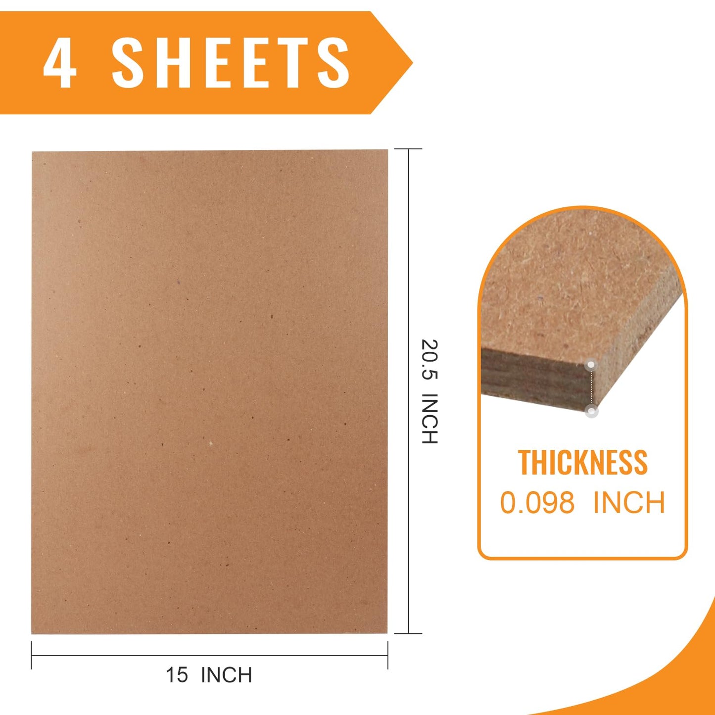 Lineco Neutral pH Binder Board. Acid-Free Unbuffered 100 PT (.098") 15''x20.5''. Pack of 4. Chipboard, Bookboard, Bookbinding, Framing, Book Cover, Boxes, Slipcase, DIY, Bulletin Boards.