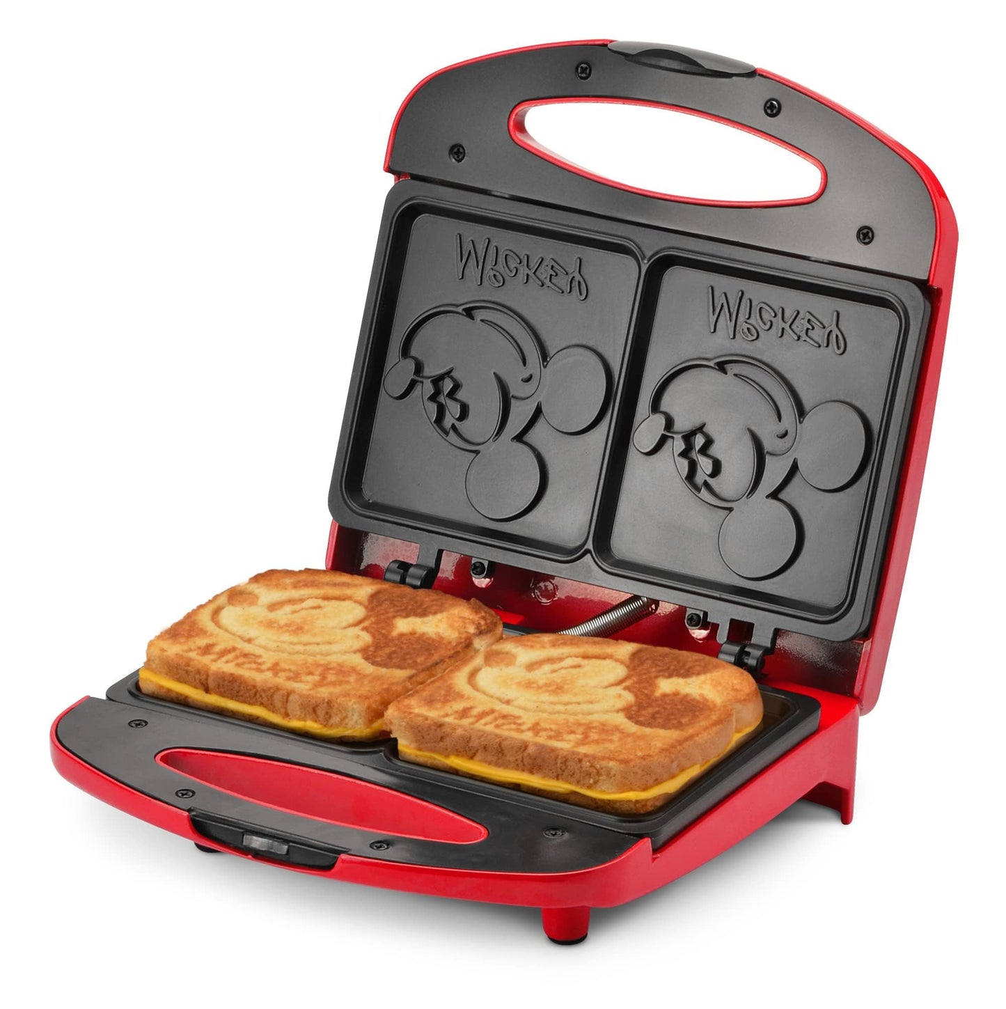 Disney Mickey Mouse Sandwich Maker by Select Brands - Electric Sandwich Maker with Nonstick Cooking Plates & Locking Lid - Cooking Appliance with Indicator Lights - Kitchen Essential for Home & Dorms