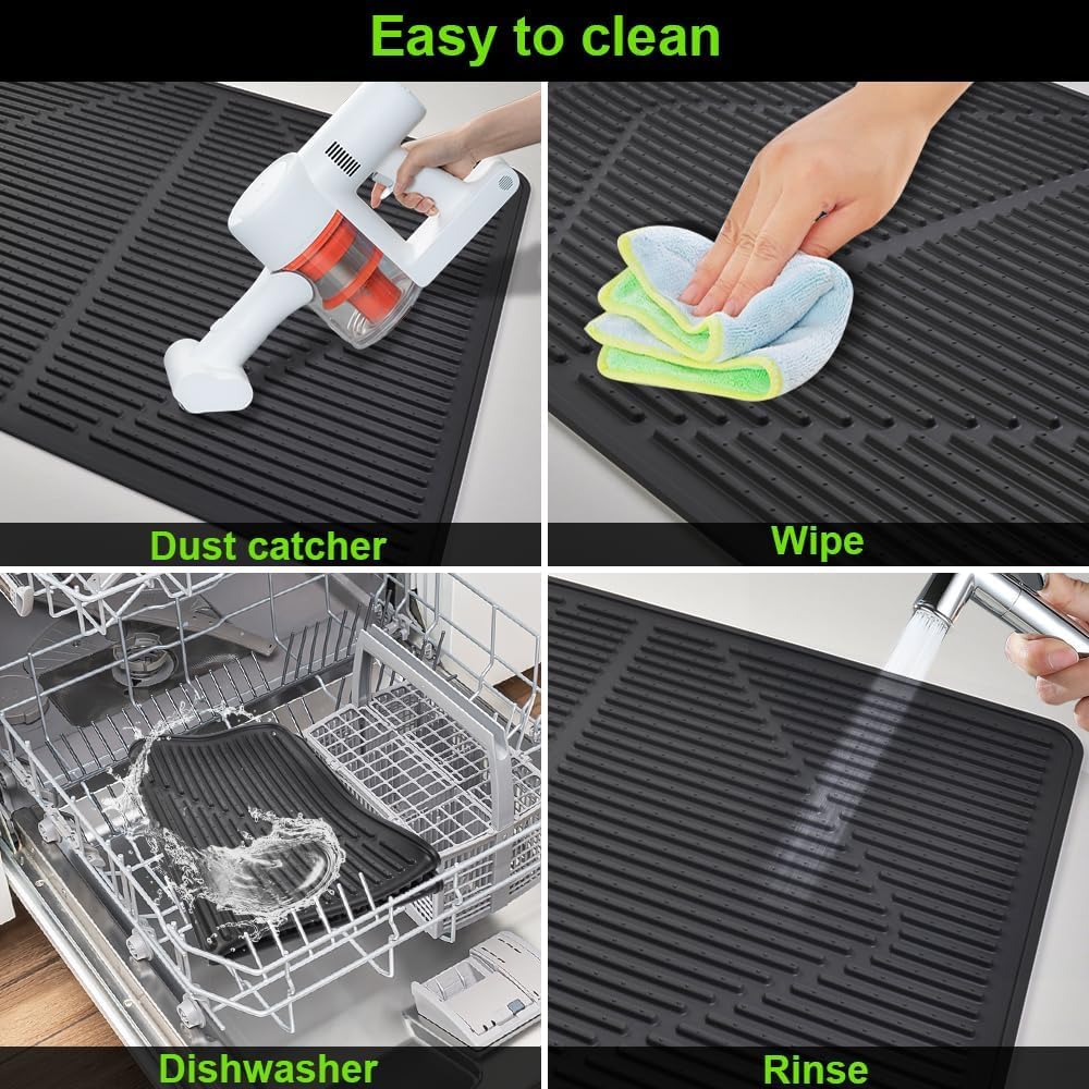 KindGa Stove Cover - Stove Top Covers for Electric Stove - More Thick - 30 x 21 Inch Stove Guard Stove Top Protector, Silicone Stovetop Cover Cooktop Mat for Kitchen Glass Stove Top -Black